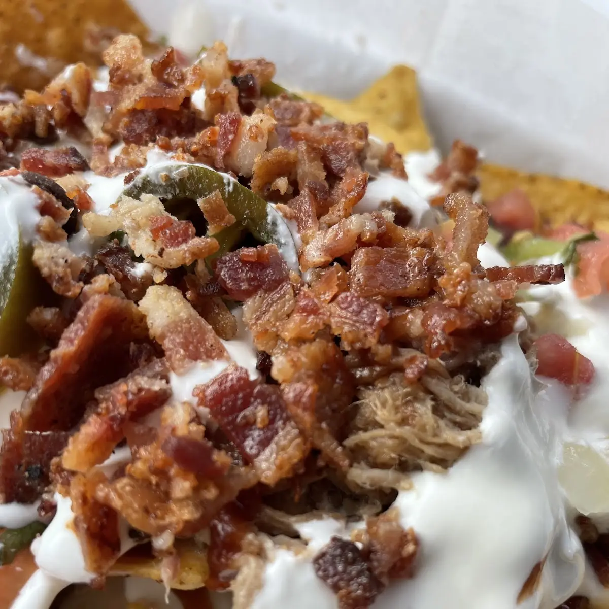 Pulled Pork Nachos with Bacon