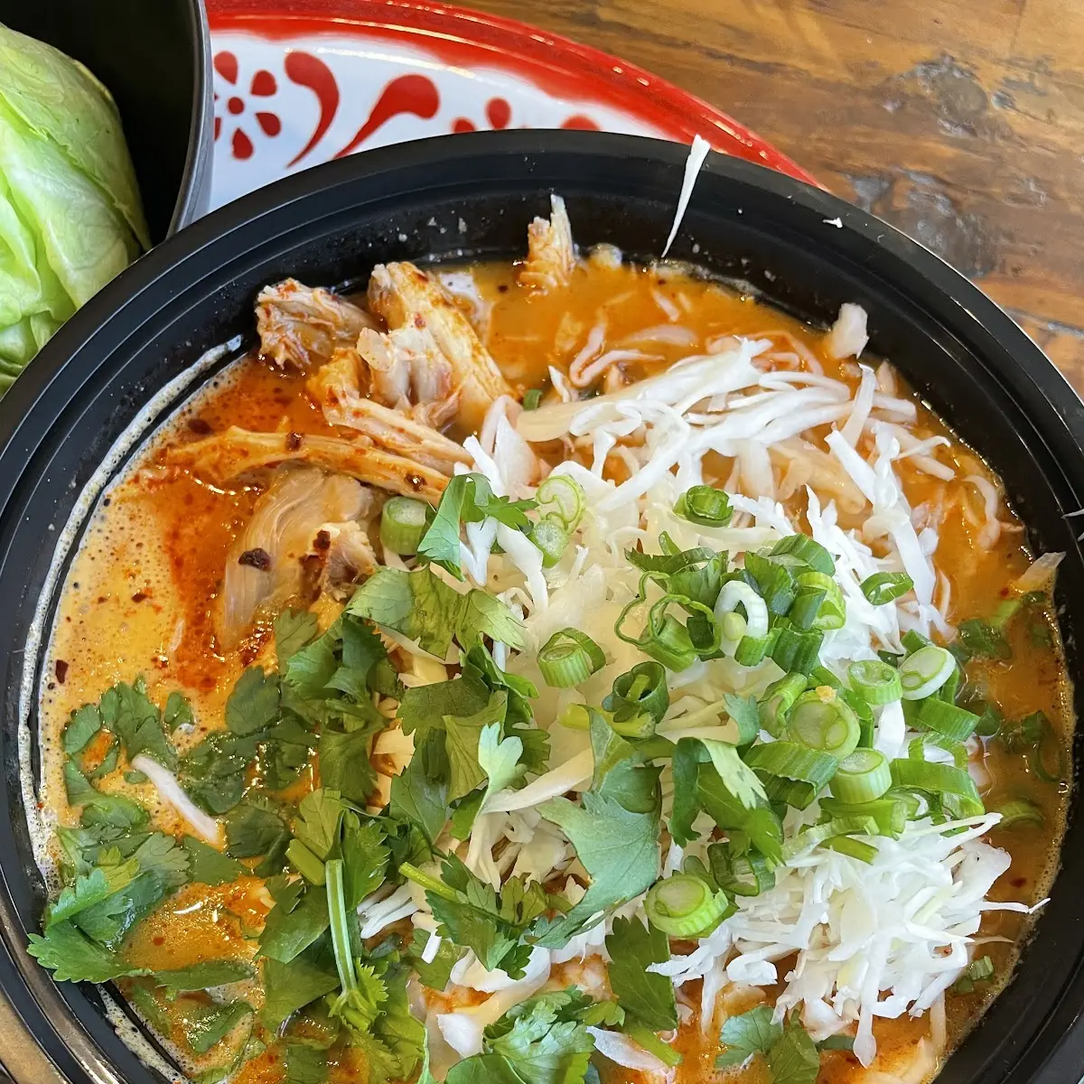 Khao Poon - Red Curry Chicken Noodle Soup