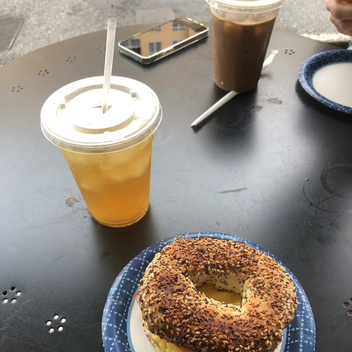 Everything Bagel with Egg and Coffee