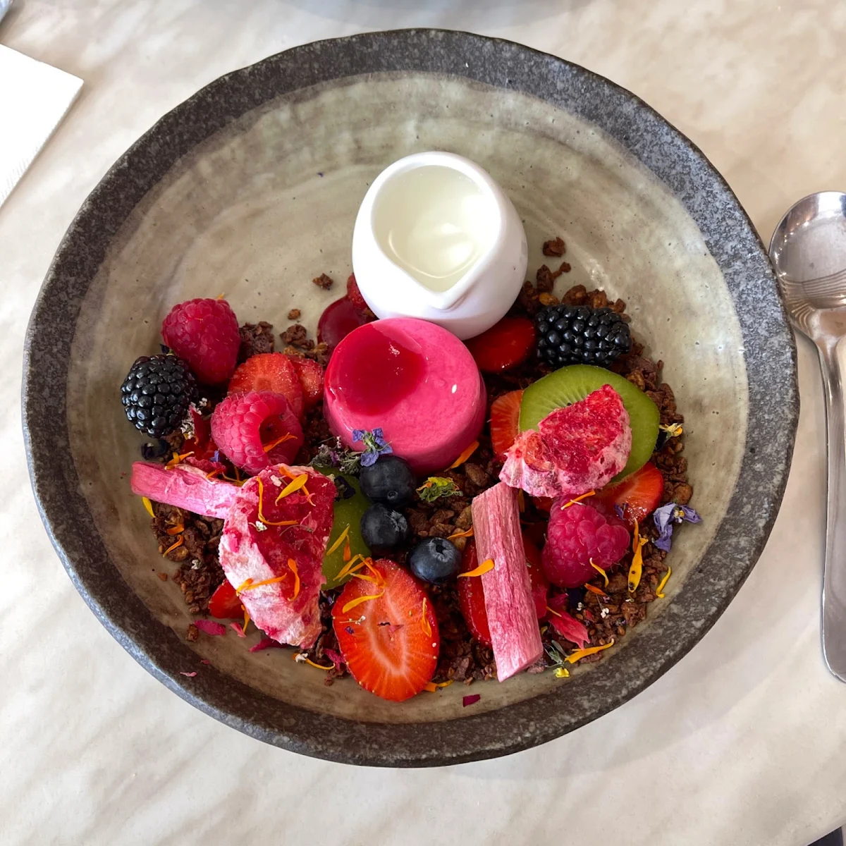 Raspberry Pana Cotta, L'Anse French Café & Croissanterie