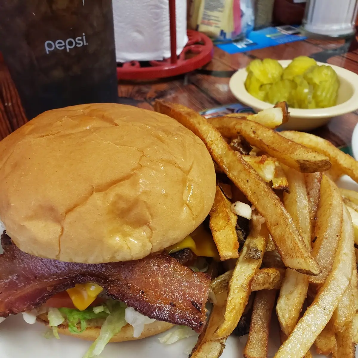 Bacon Cheeseburger and Fries