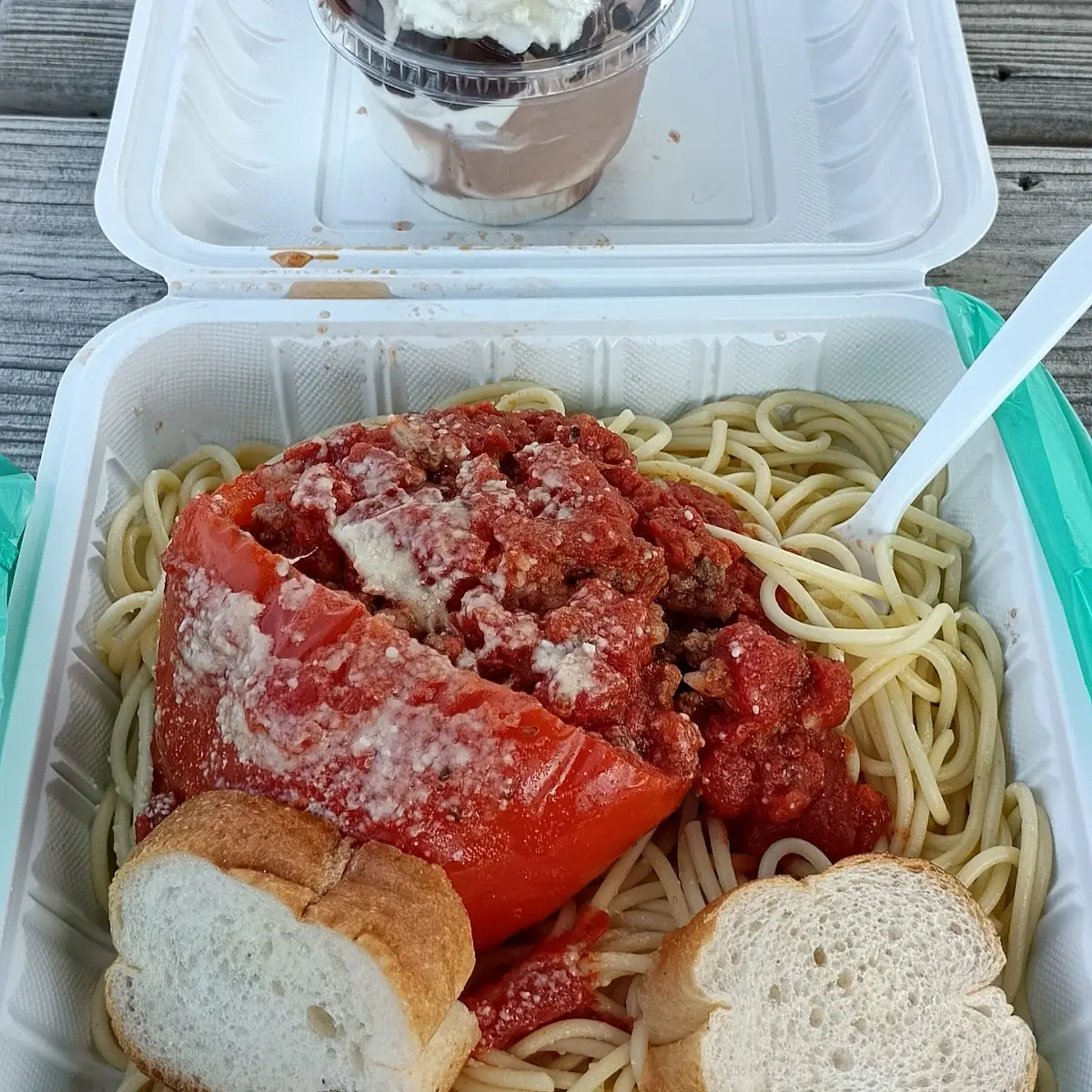 Stuffed Pepper over Spaghetti Mini Sundae & Small Soda- 18