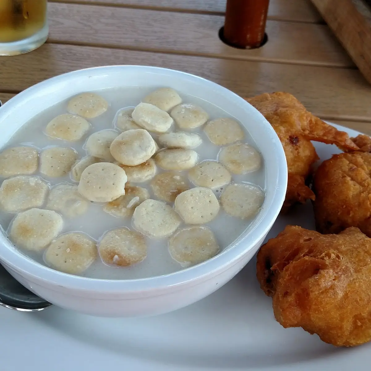 Clam Chowder and Clam Cakes