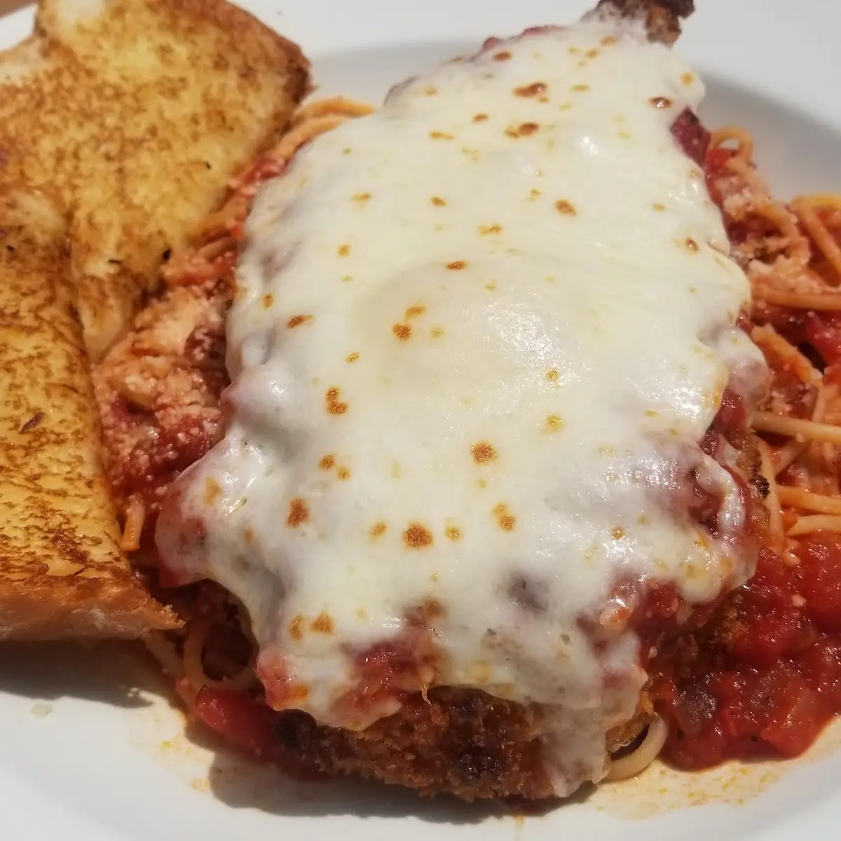 Chicken Parmigiana with Spaghetti with Tomato Sauce