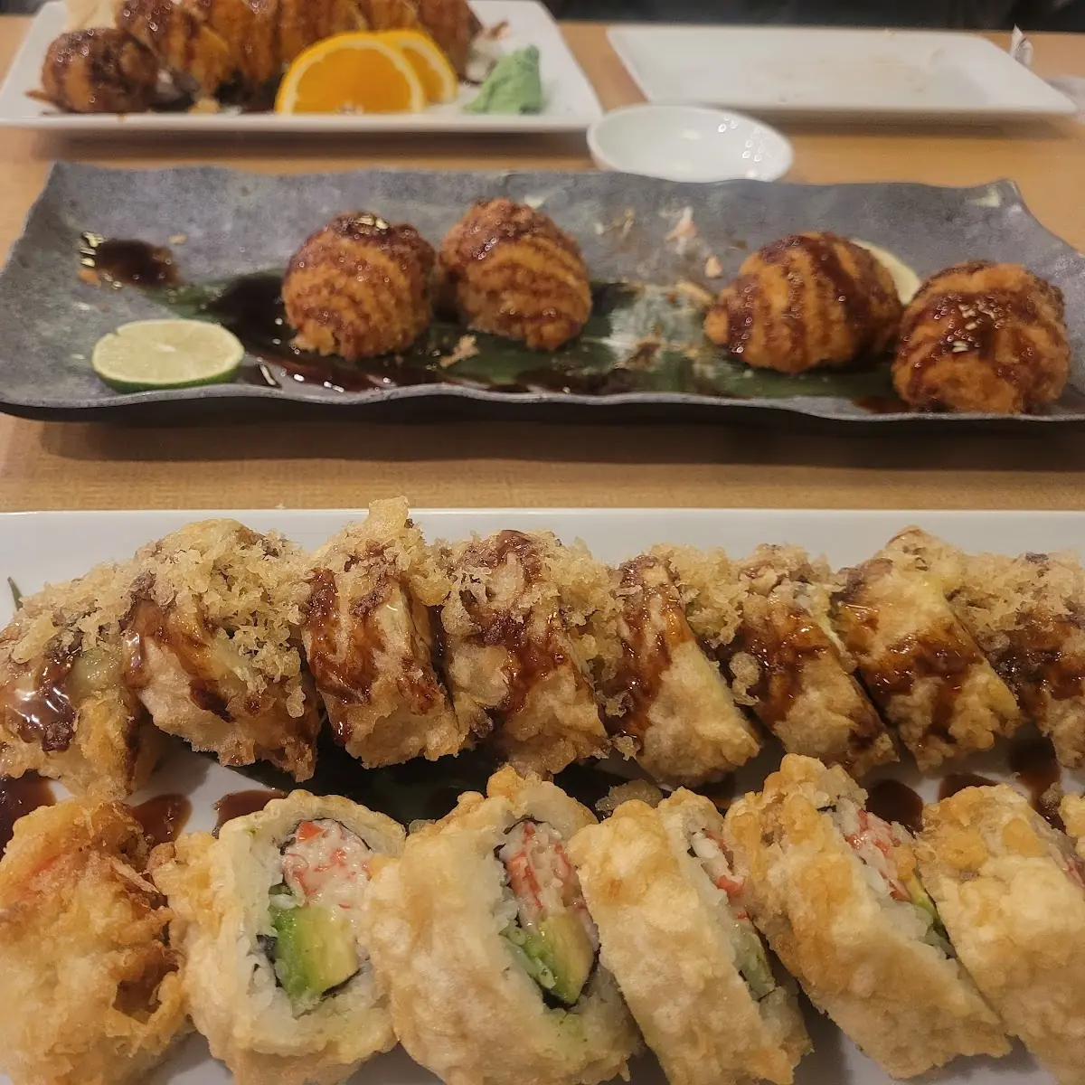 Michigan Roll and Tempura California Roll