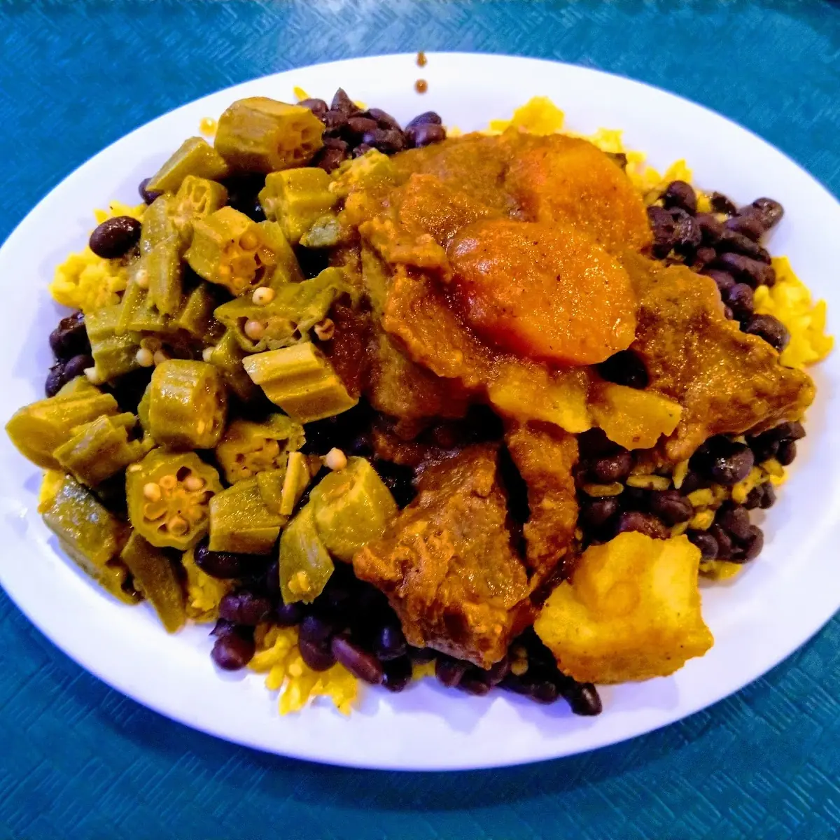 Beef Stew Okra Black Beans and Rice