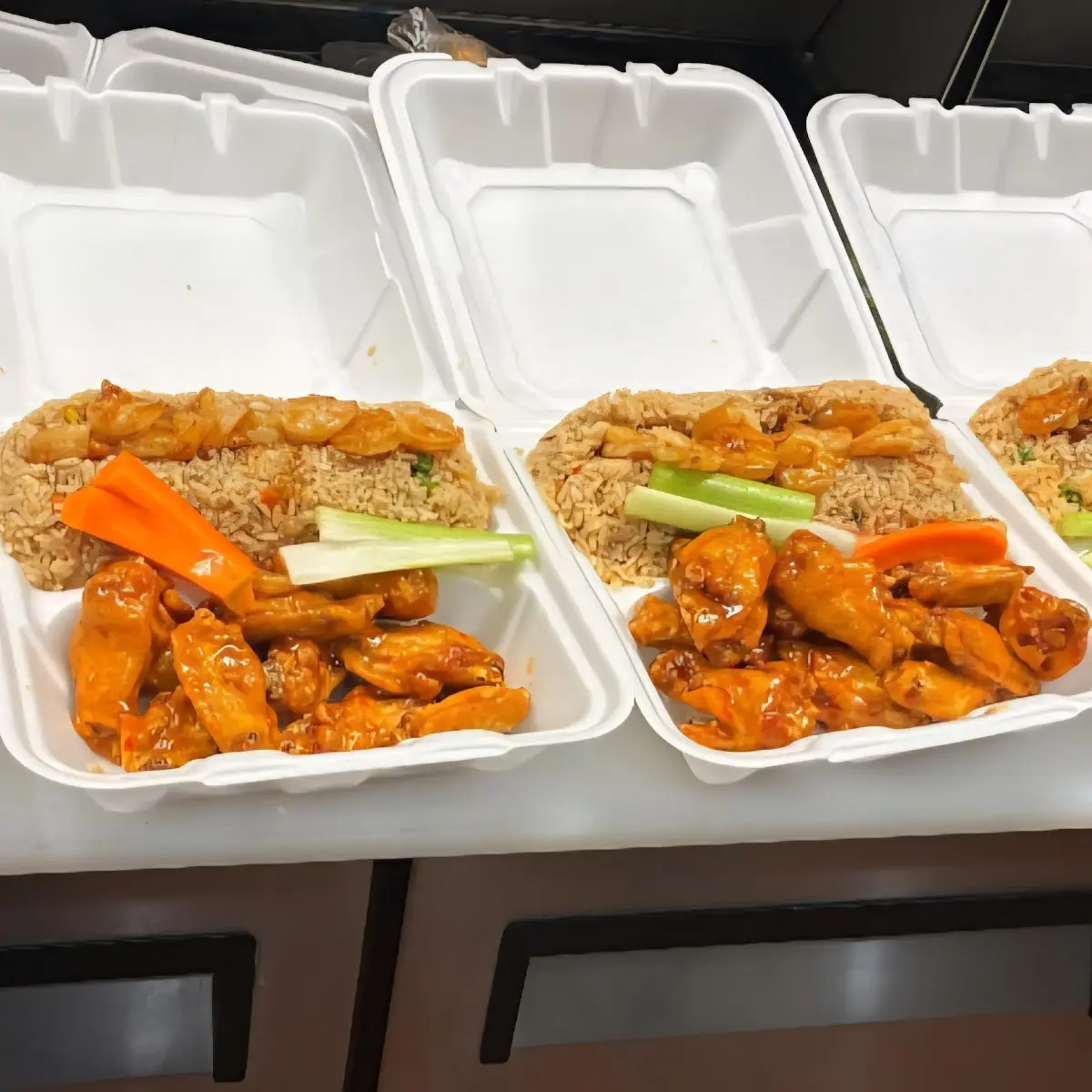 6 pcs Wings Shrimp Fried Rice