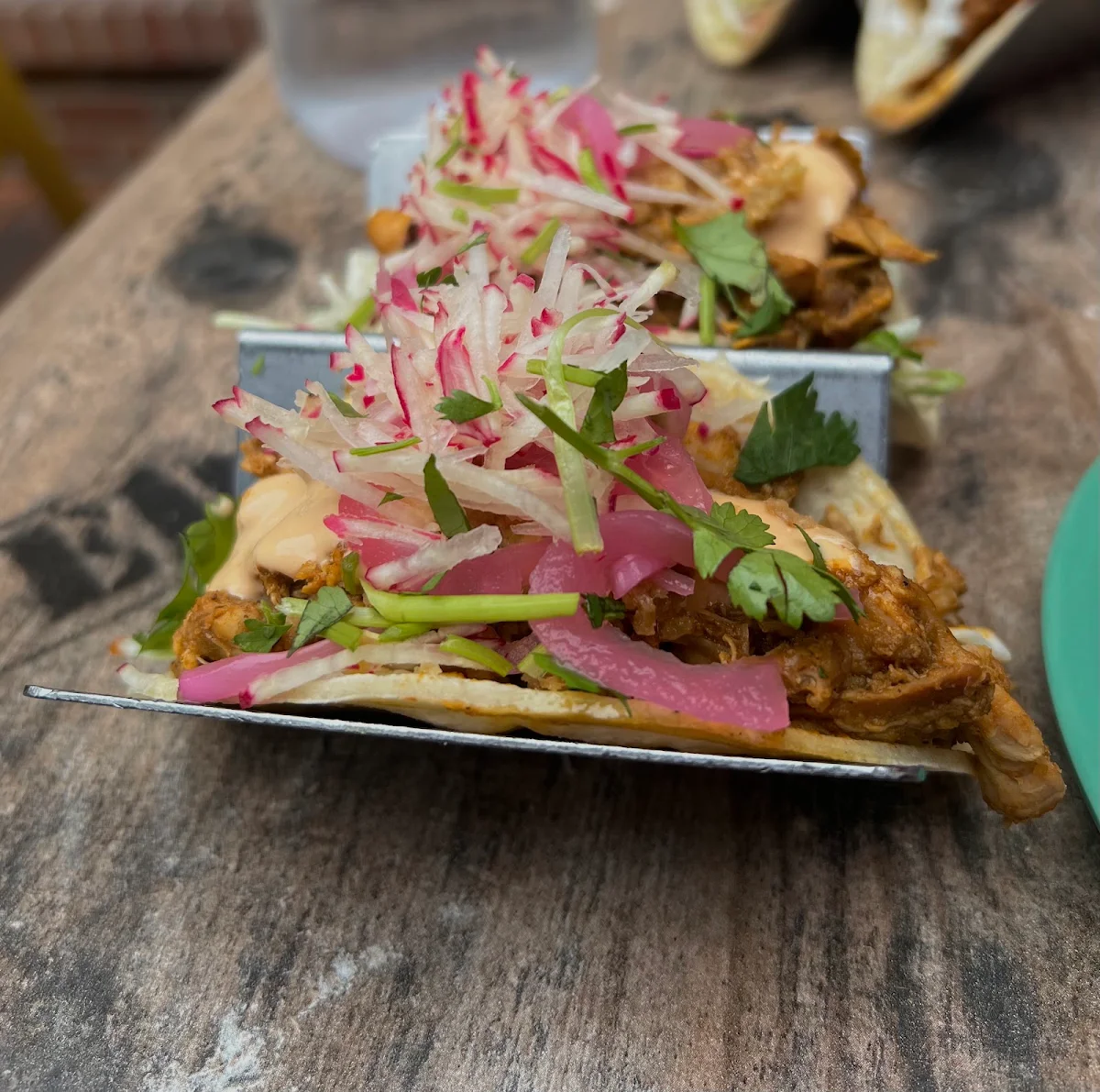 Mini Pork Belly Tostadas, The Mule Burlington (Formerly Burro)