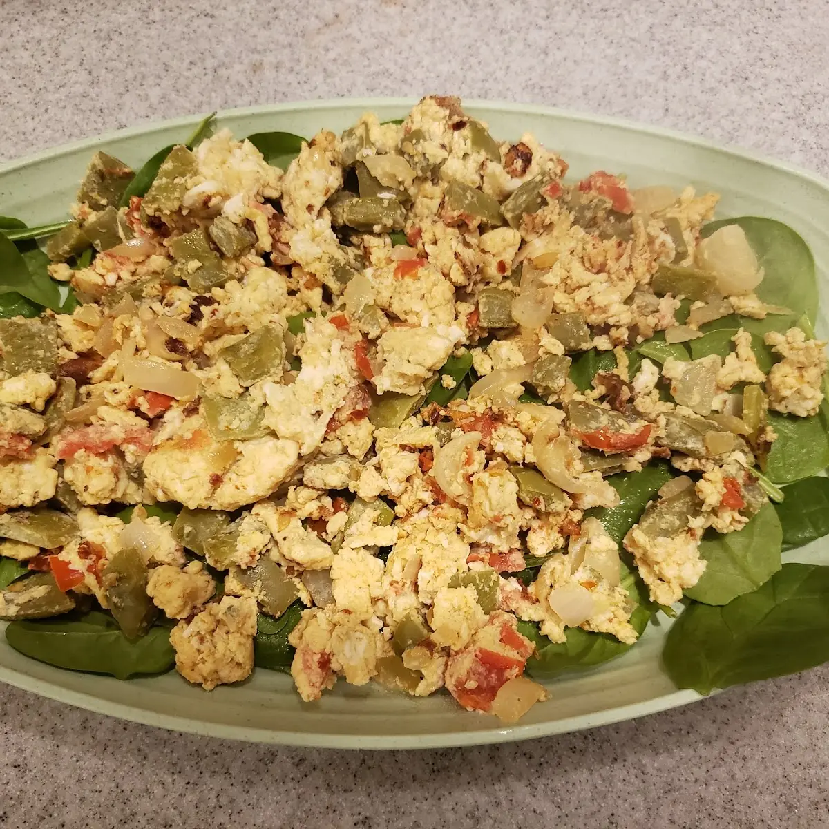 Prickly Pear Cactus & Spinach Salad