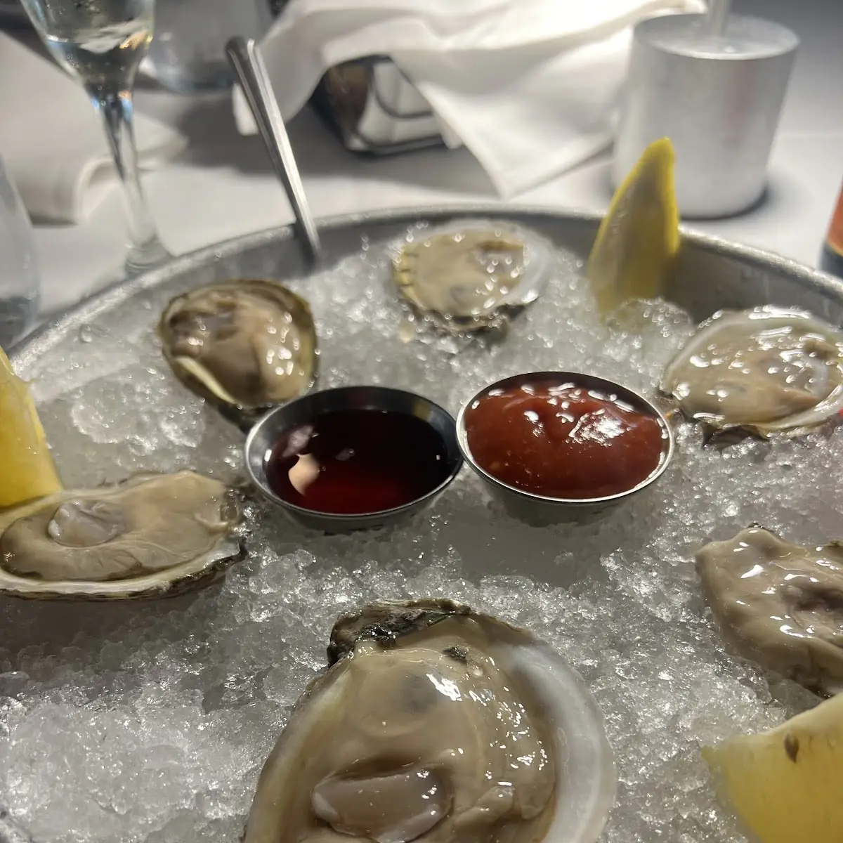 Fresh Oysters with Lemon and Sauces