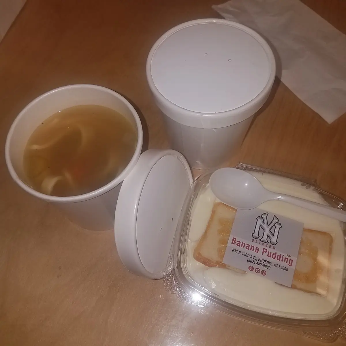 Homemade Chicken Soup and Banana Pudding