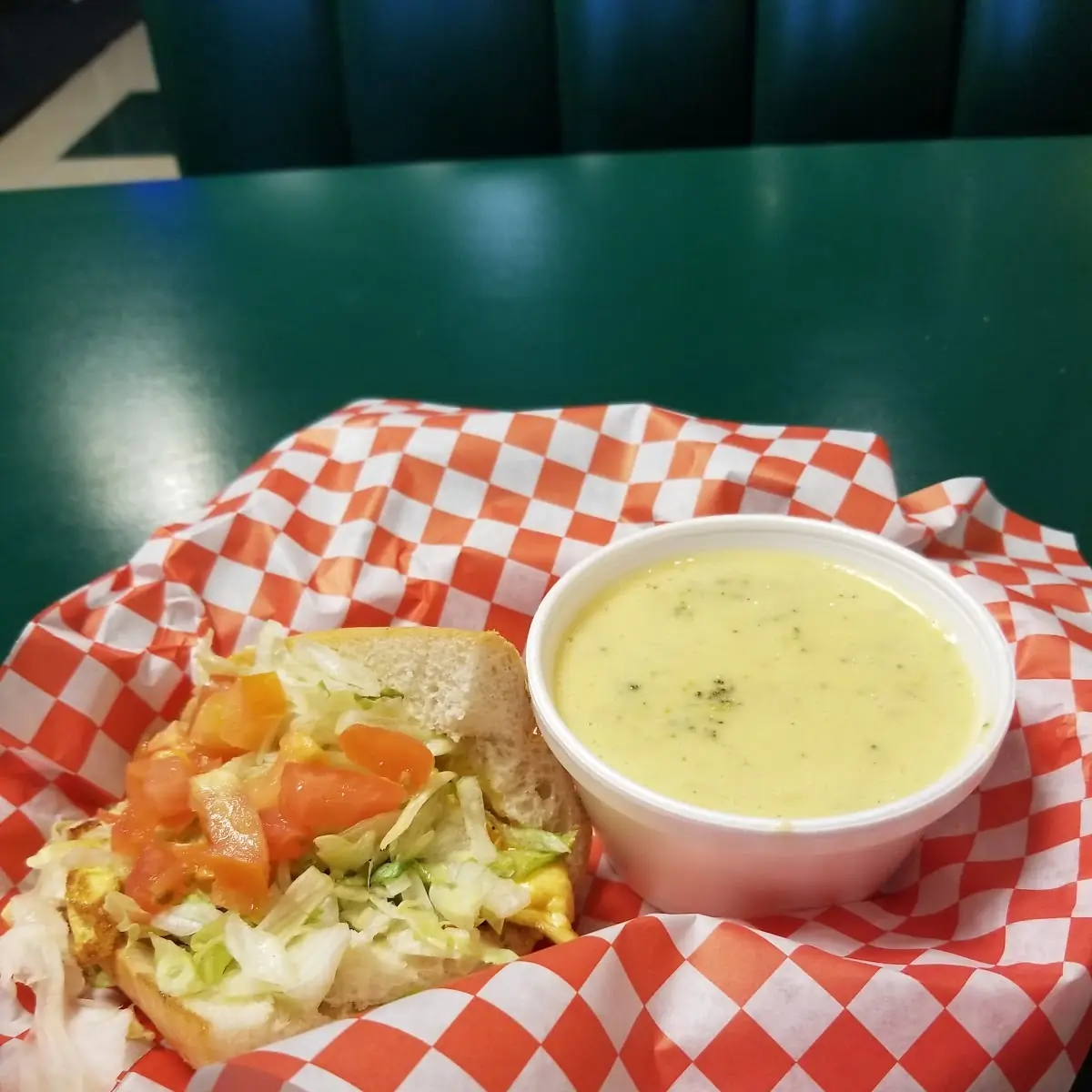 Scrambled Egg Sandwich & Broccoli Cheddar Soup