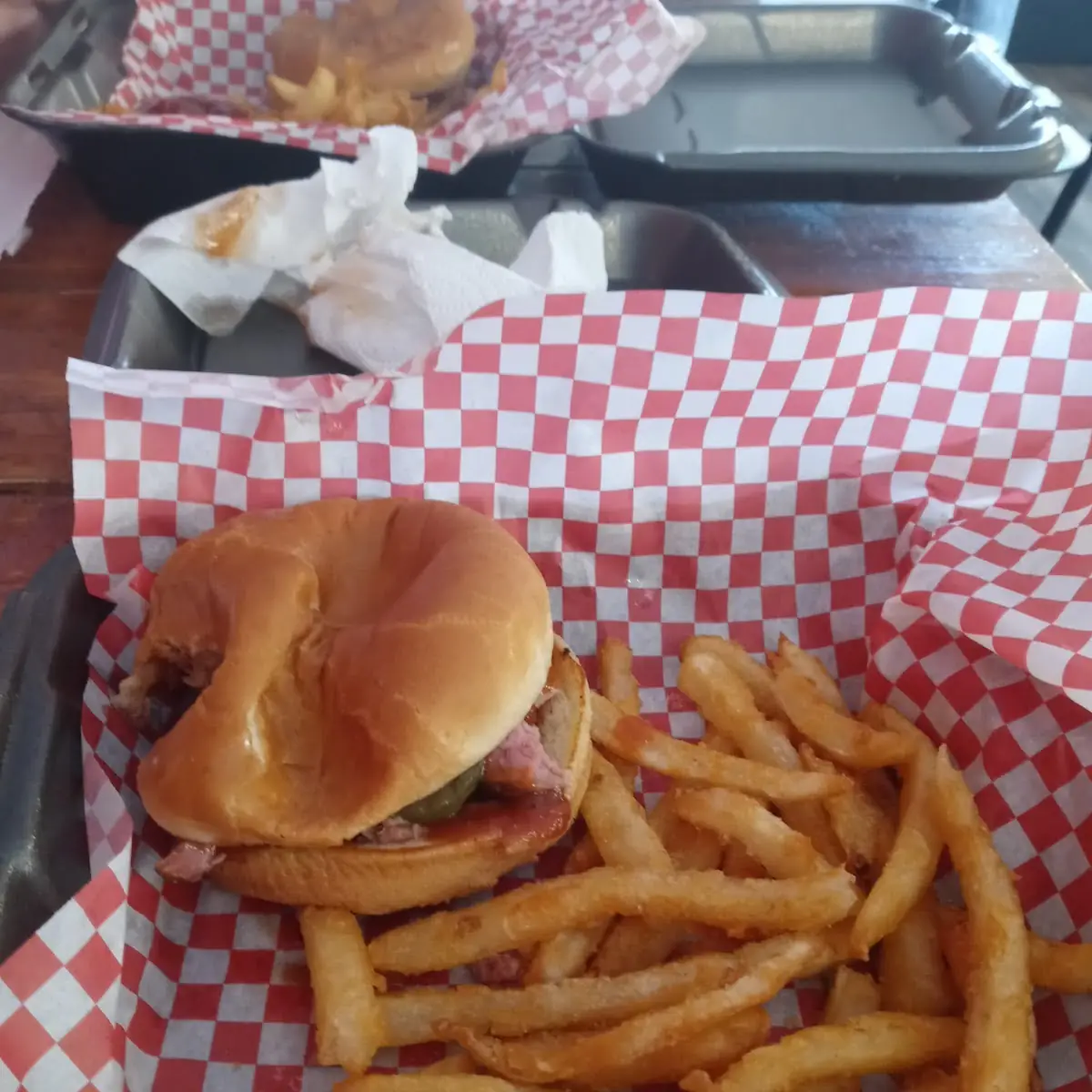 Barbecue Sandwich and Fries