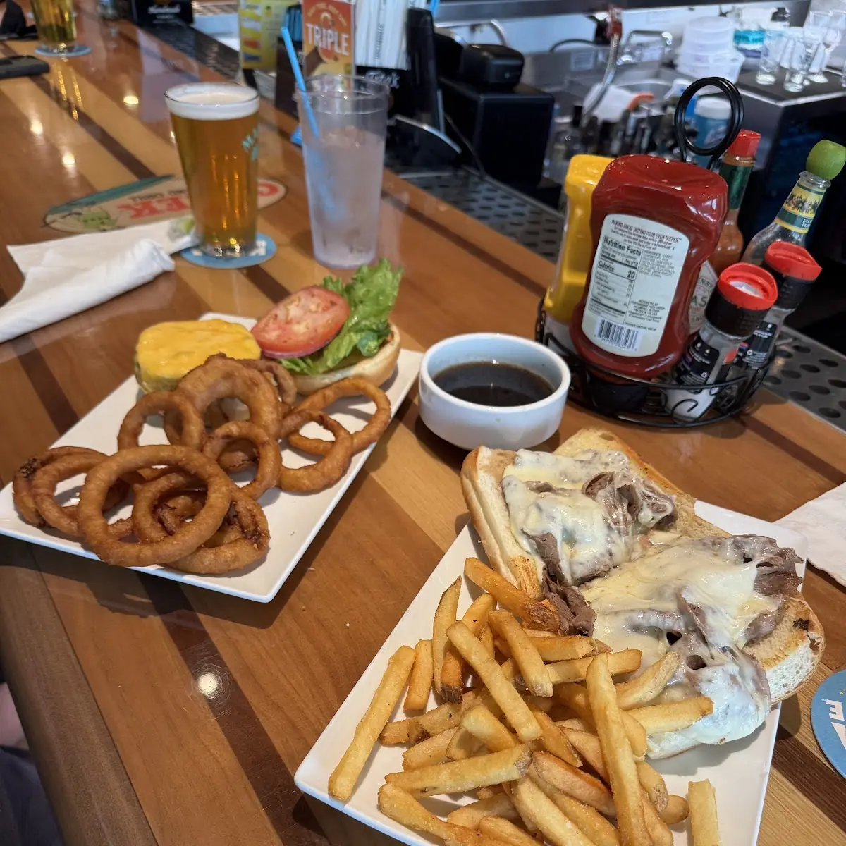 Cheeseburger and French Dip