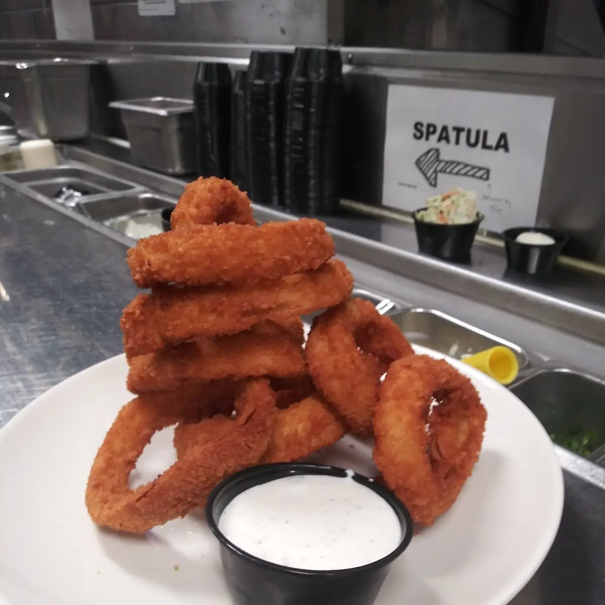 Onion Rings and Ranch Dressing