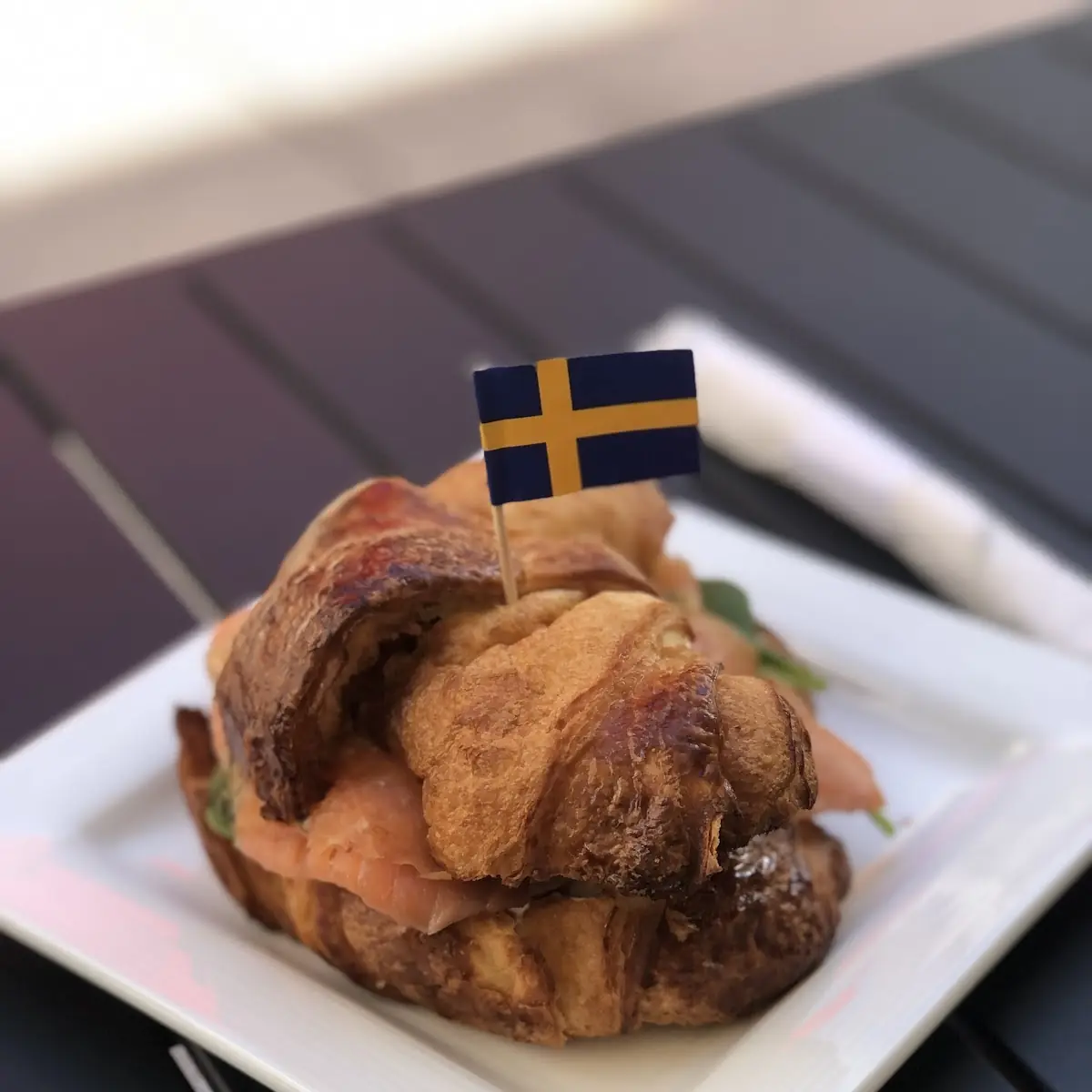 Smoked Salmon Croissant Sandwich