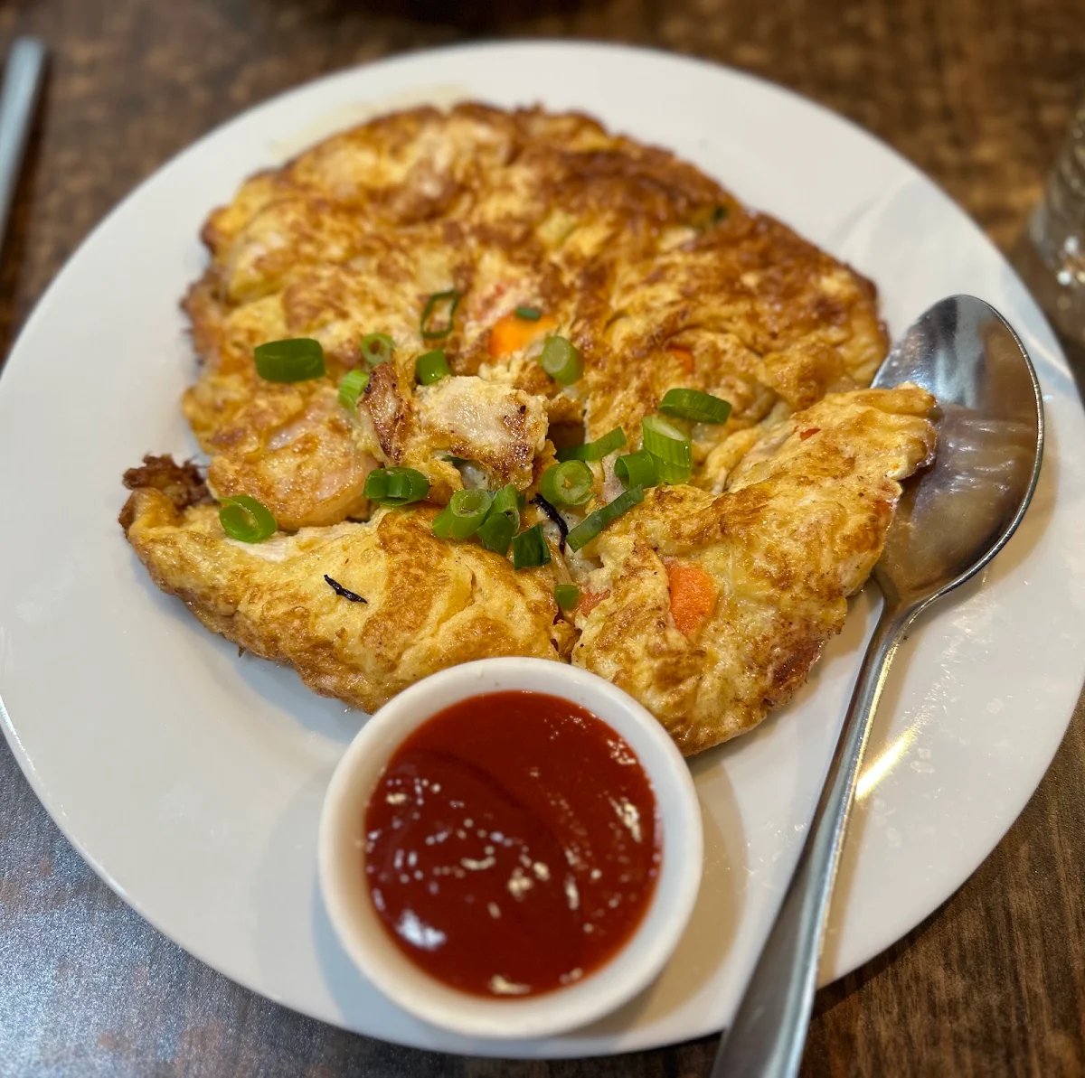 Chicken Prawns Omelette, Pranee Thai Restaurant