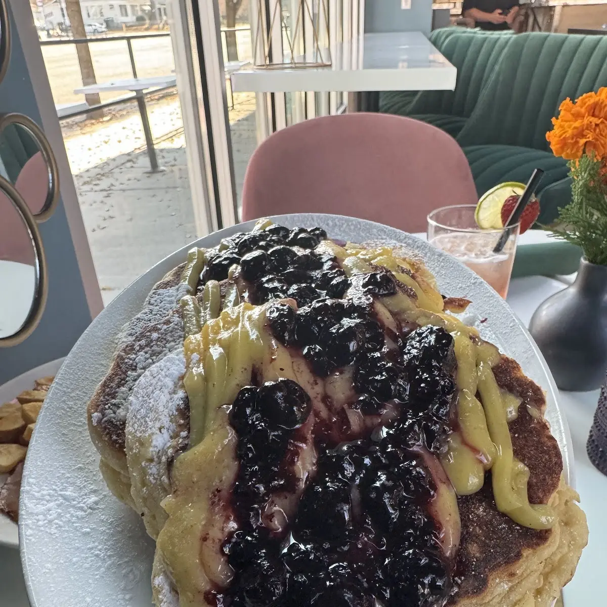 Blueberry Lemon Curd Pancakes