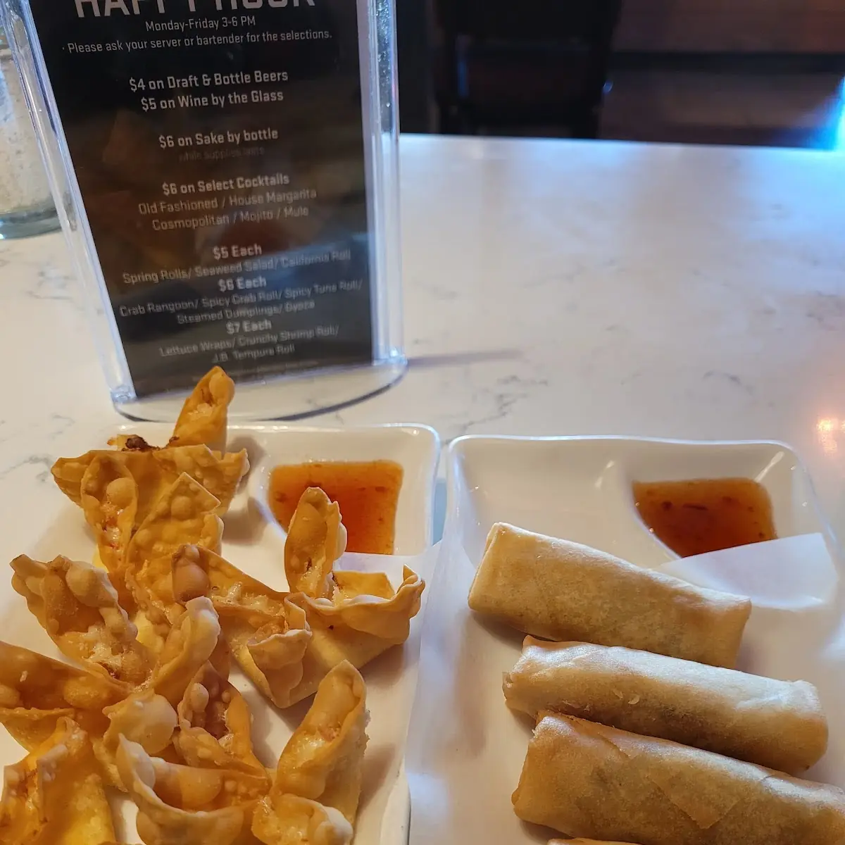 Crab Rangoons and Egg Roll