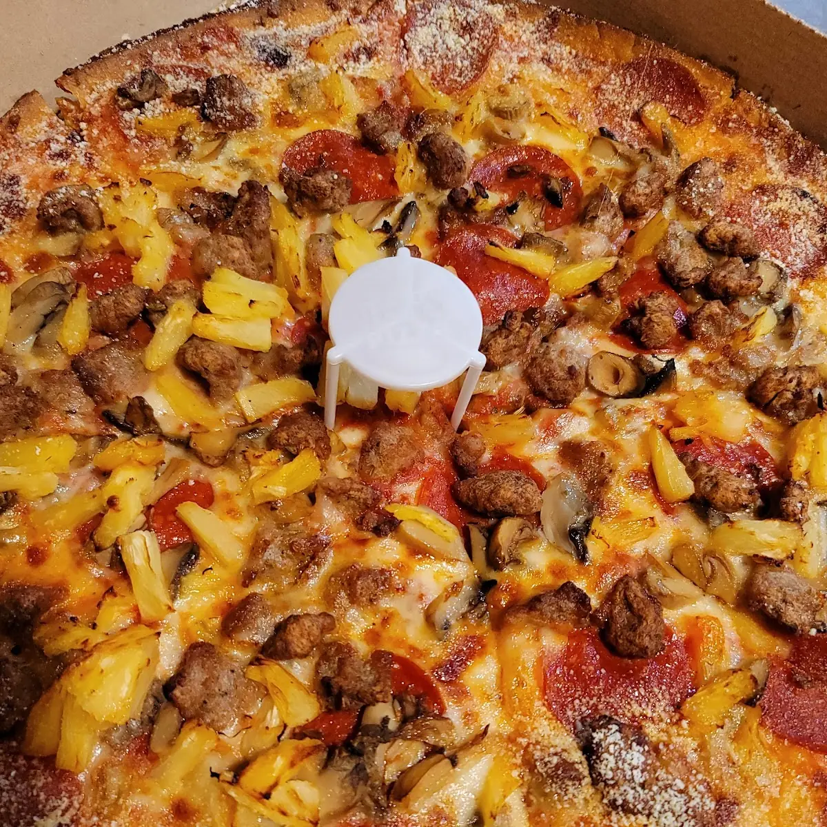 Thin Crust Pepperoni and Sausage Pizza
