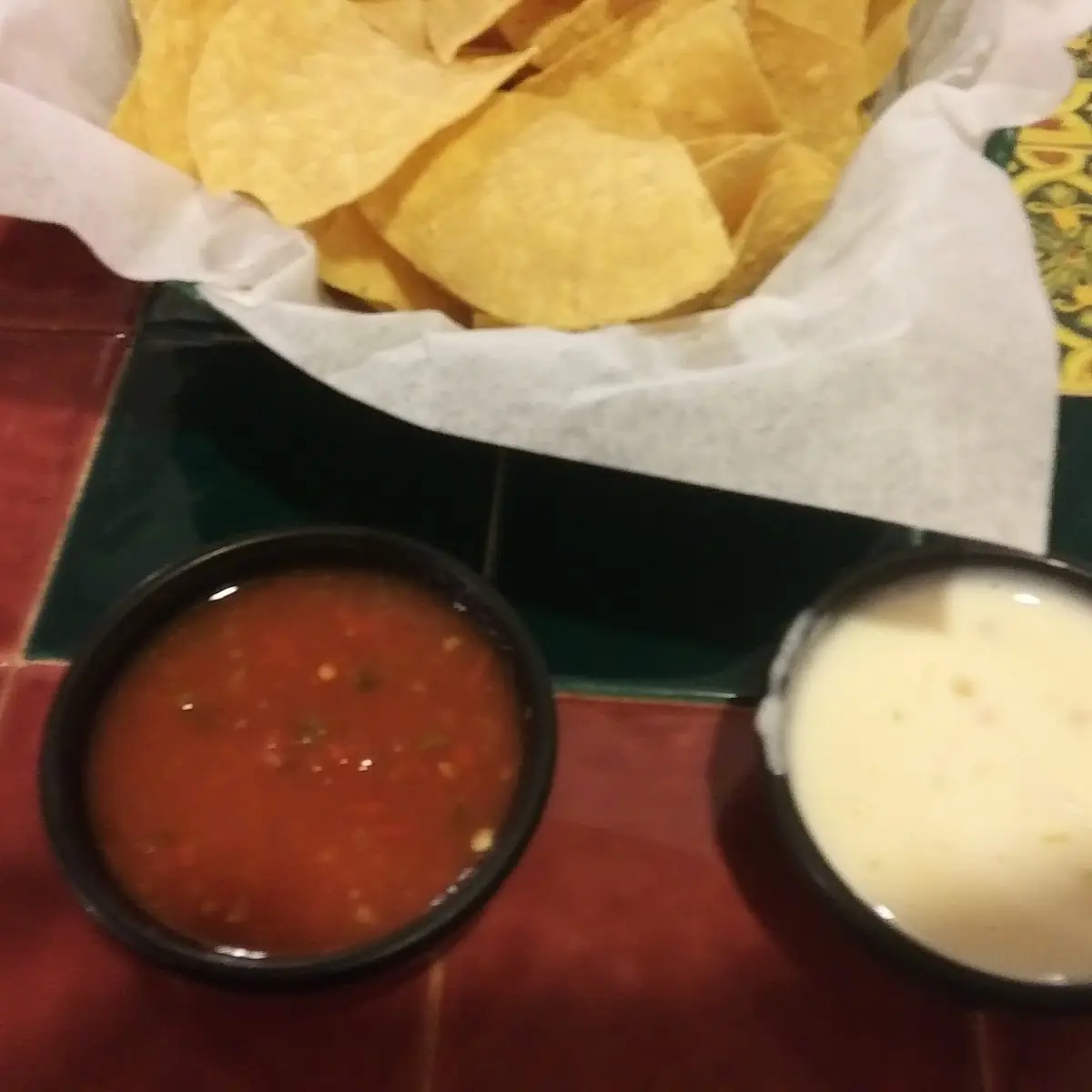Cheese Dip Salsa and Chips