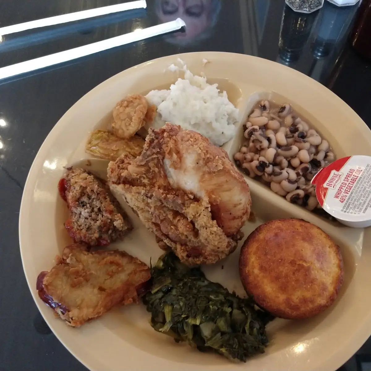 Fried Chicken Green Beans Corn Carrots