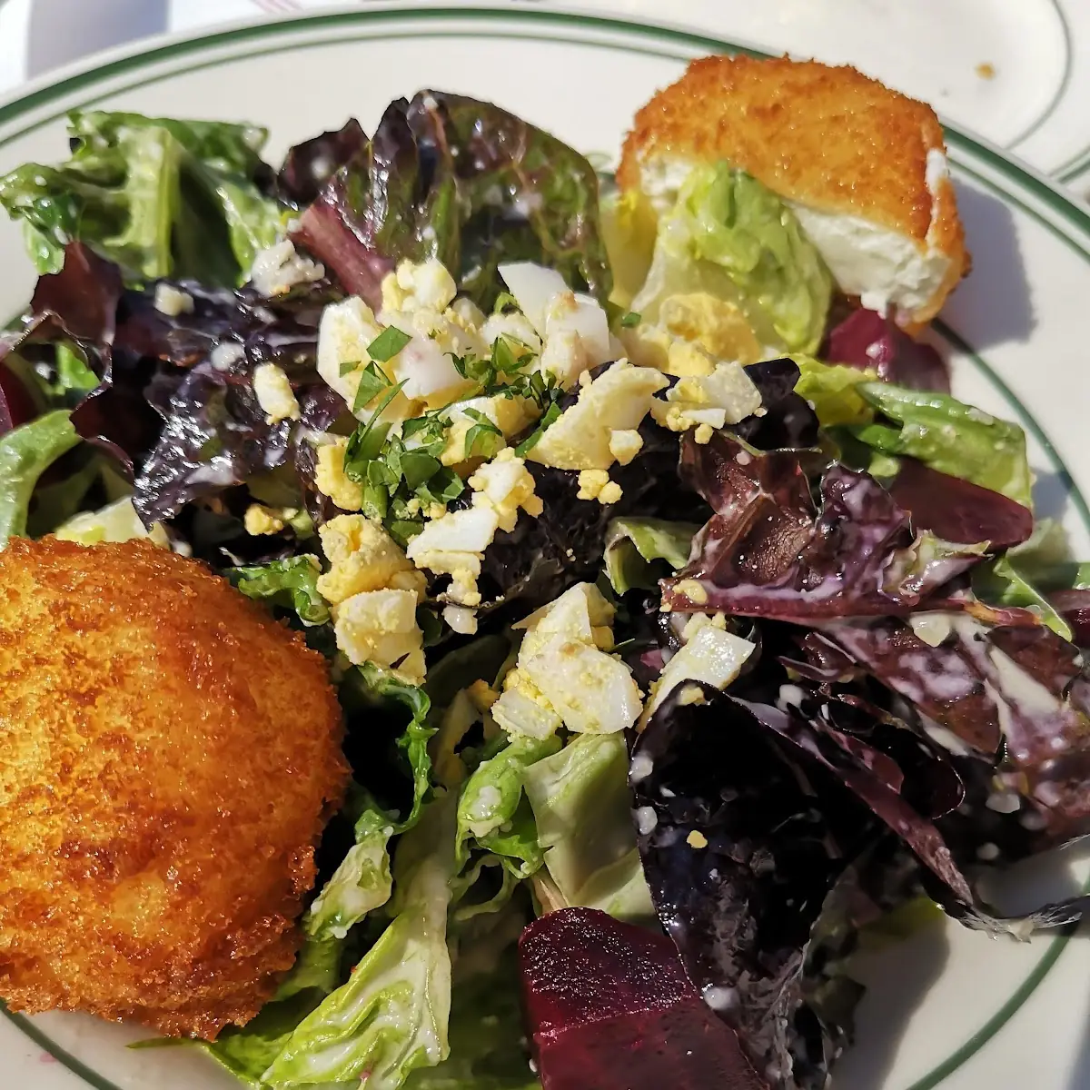 Crispy Goat Cheese with Beets & Chopped Eggs