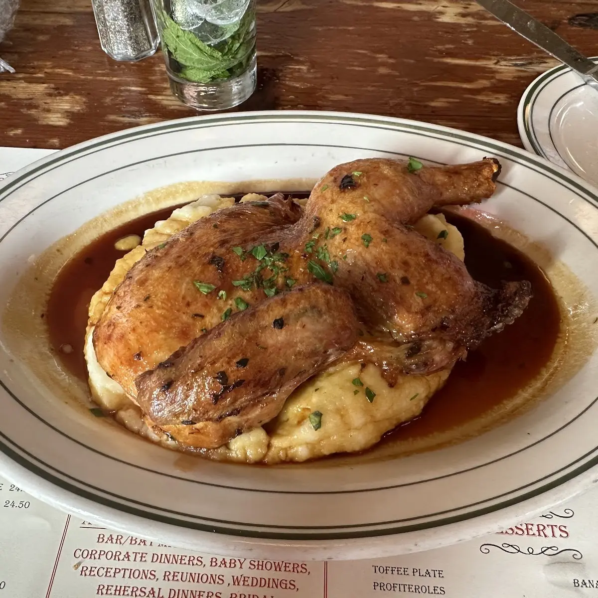 Free Range Herb Roasted Chicken w Mashed Potatoes