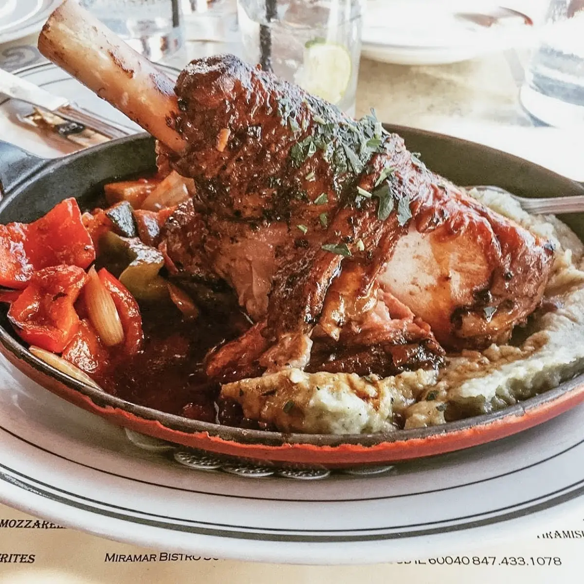 Lamb Shank with Basil Whipped Potatoes
