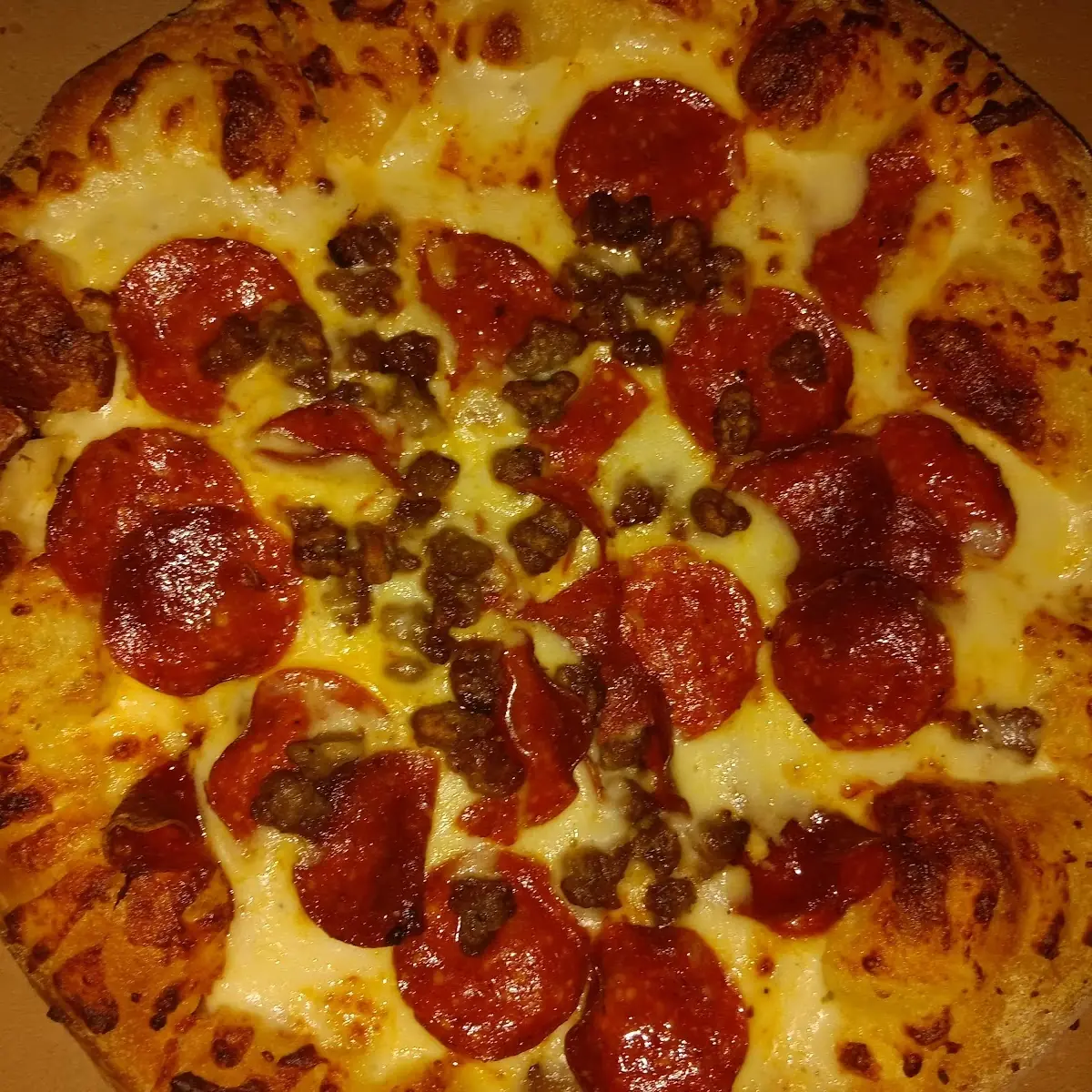 Medium PEPP and Bacon Pan Pizza Well Done