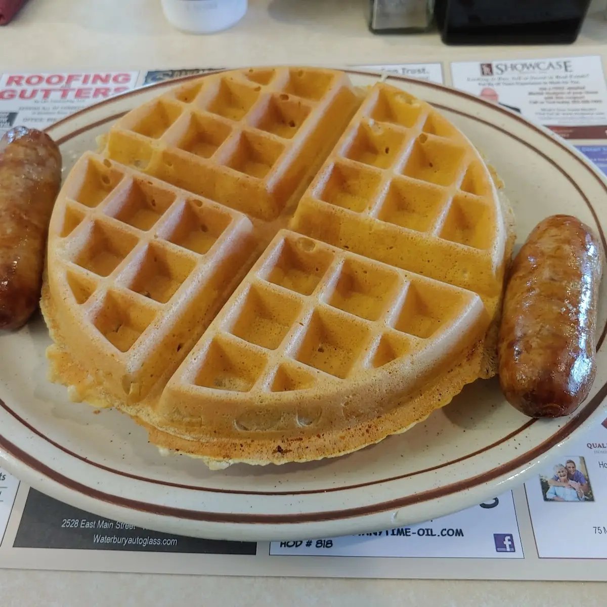 Belgian Waffle with Sausage