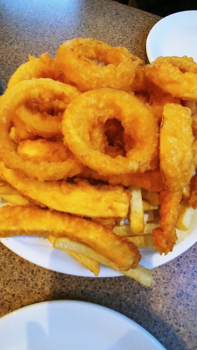 Halibut Fingers Chips Onion Rings, C-Lovers Fish & Chips