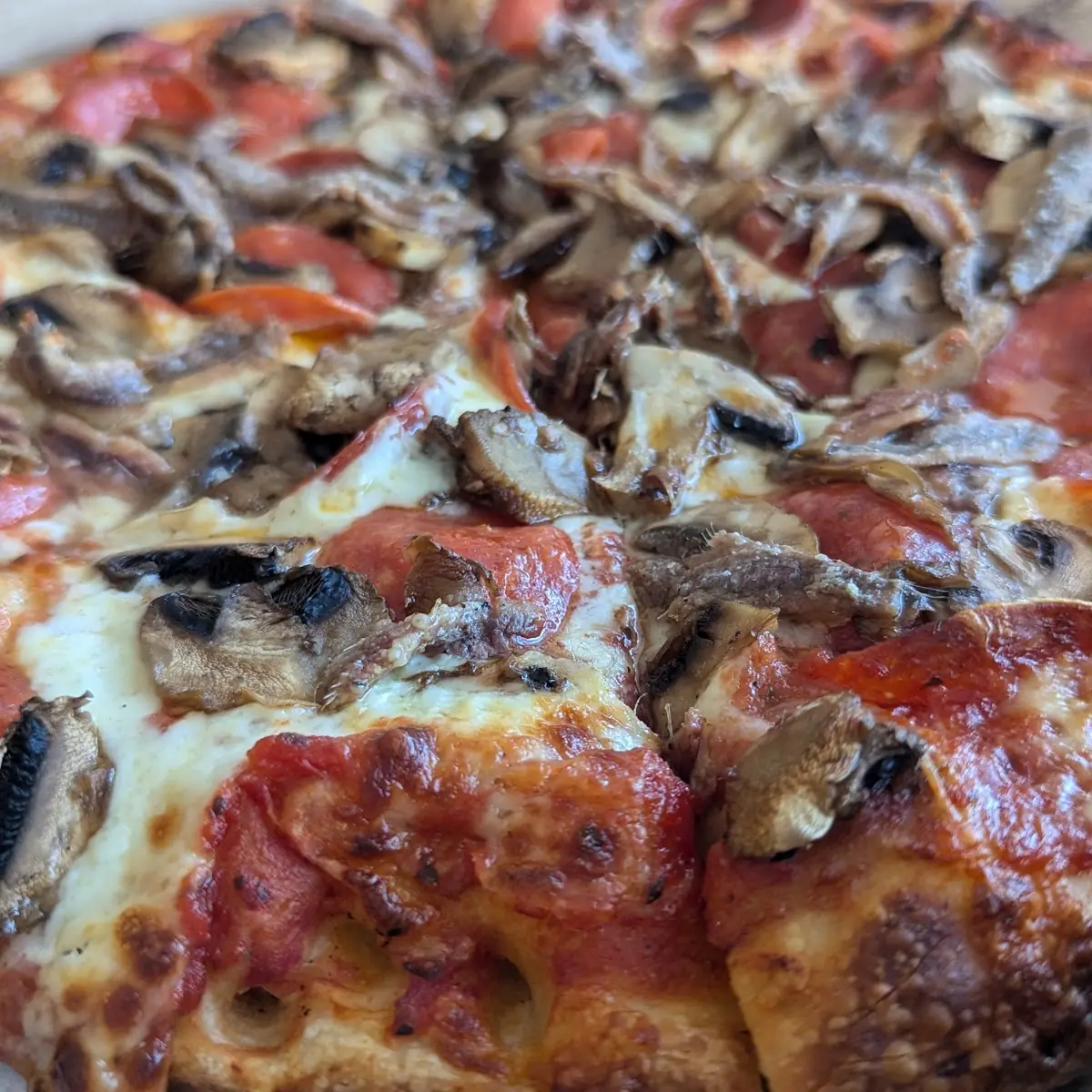 Anchovy Pepperoni Mushroom Pizza