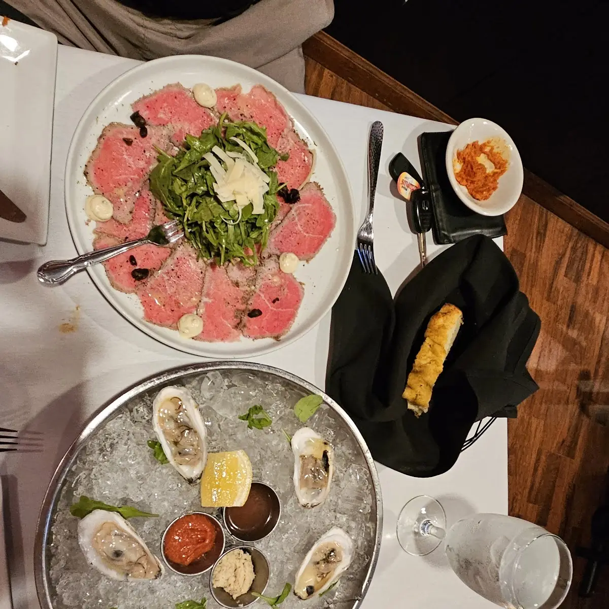 Beef Carpaccio and Oysters