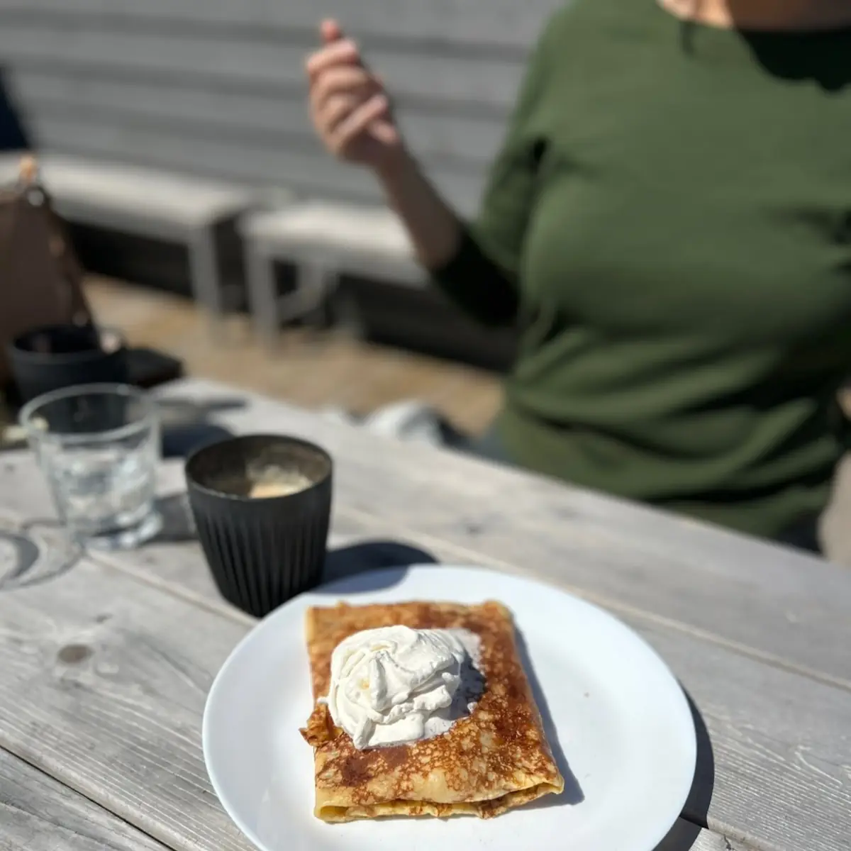 Apple Crepe with Whipped Cream