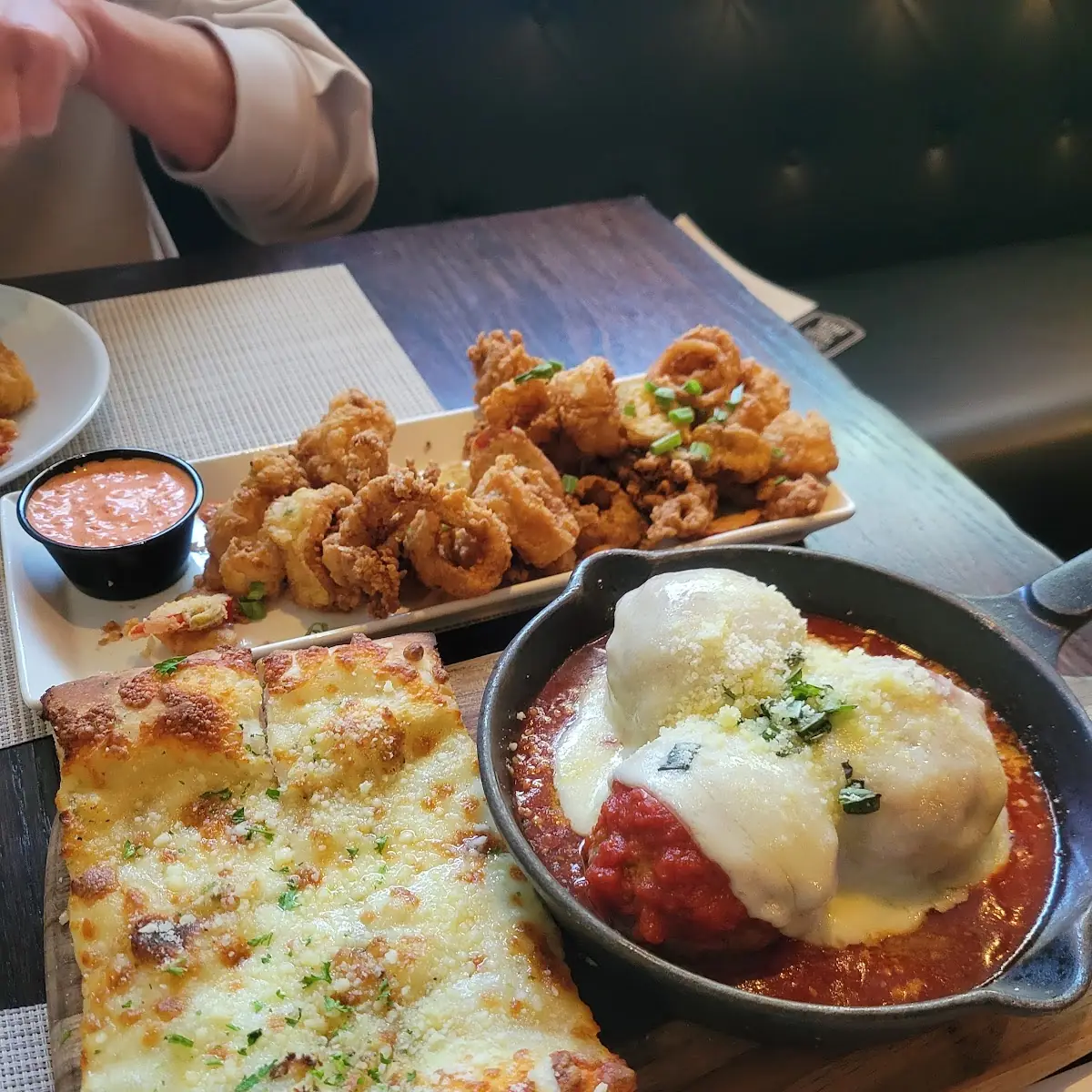 Calamari Garlic Bread Meatballs