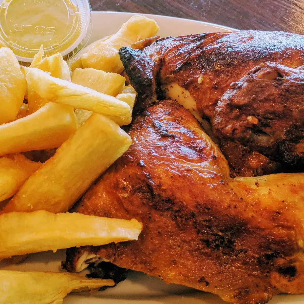 Roasted Chicken with Fried Yuca