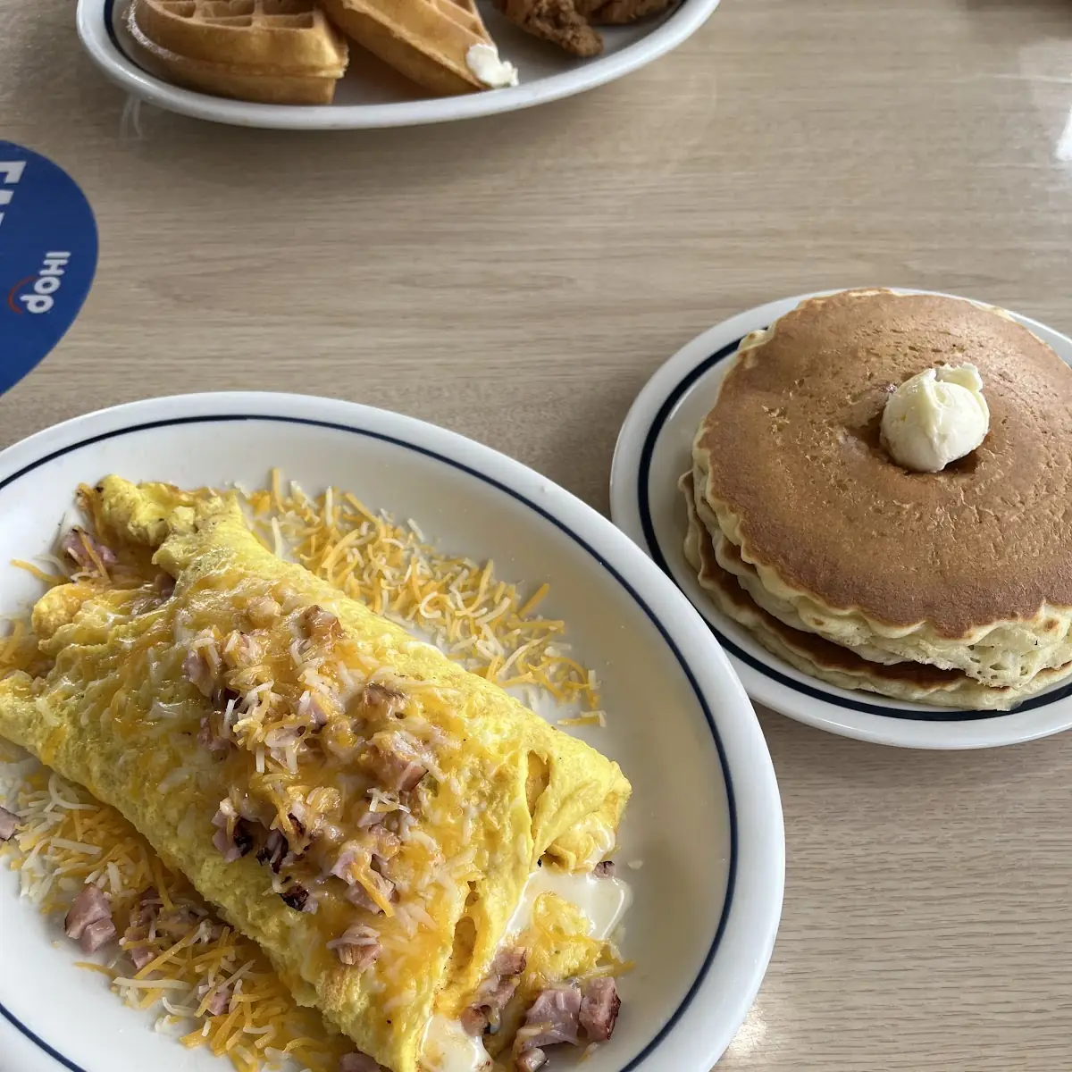 Ham and Cheese Omelette with Pancakes
