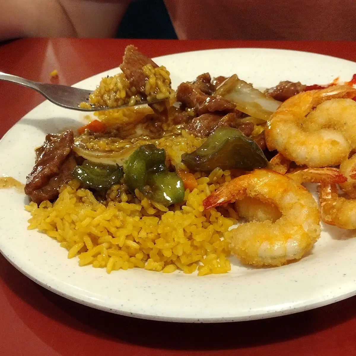 Pepper Steak Fried Rice Fried Shrimp