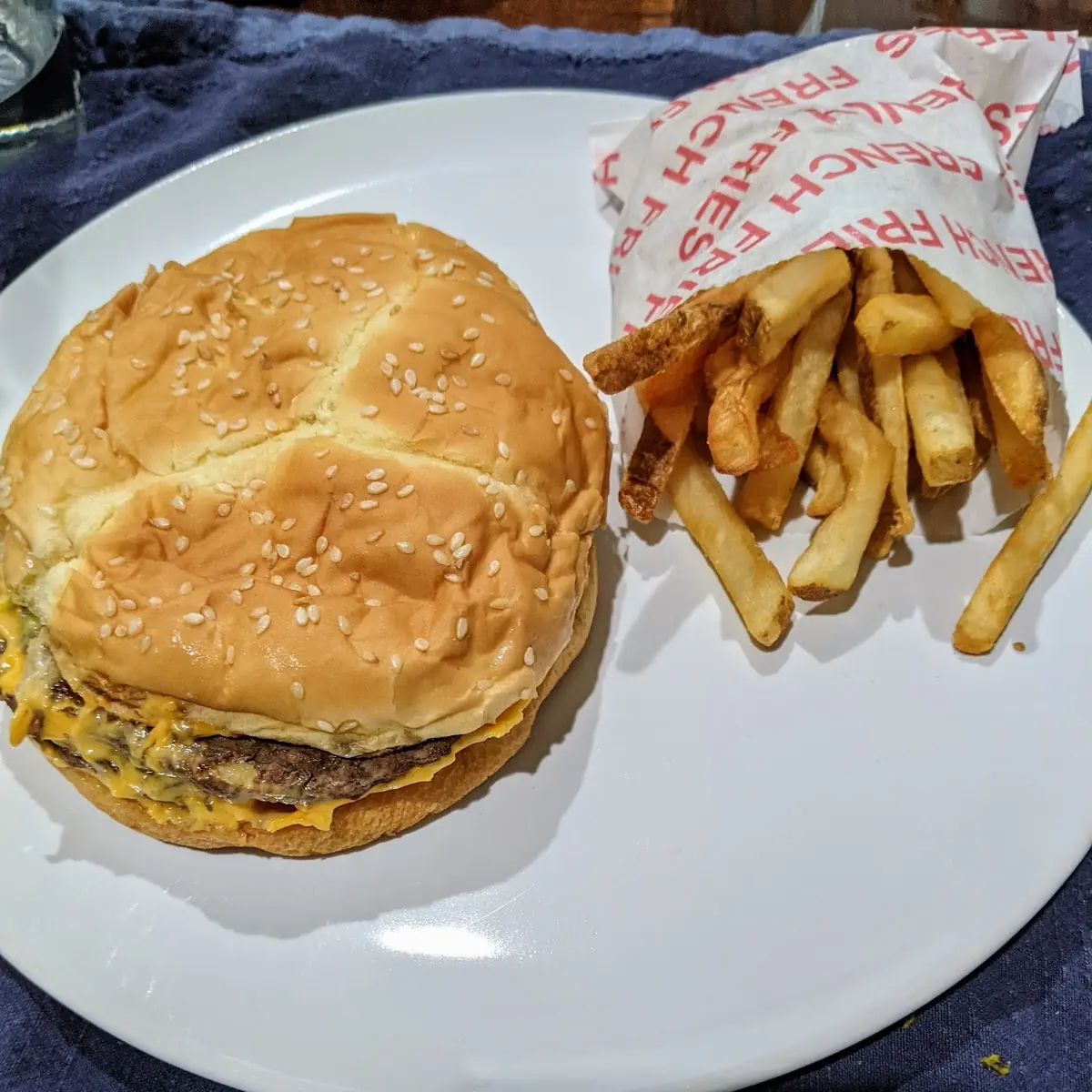 Fries and Double Cheeseburger