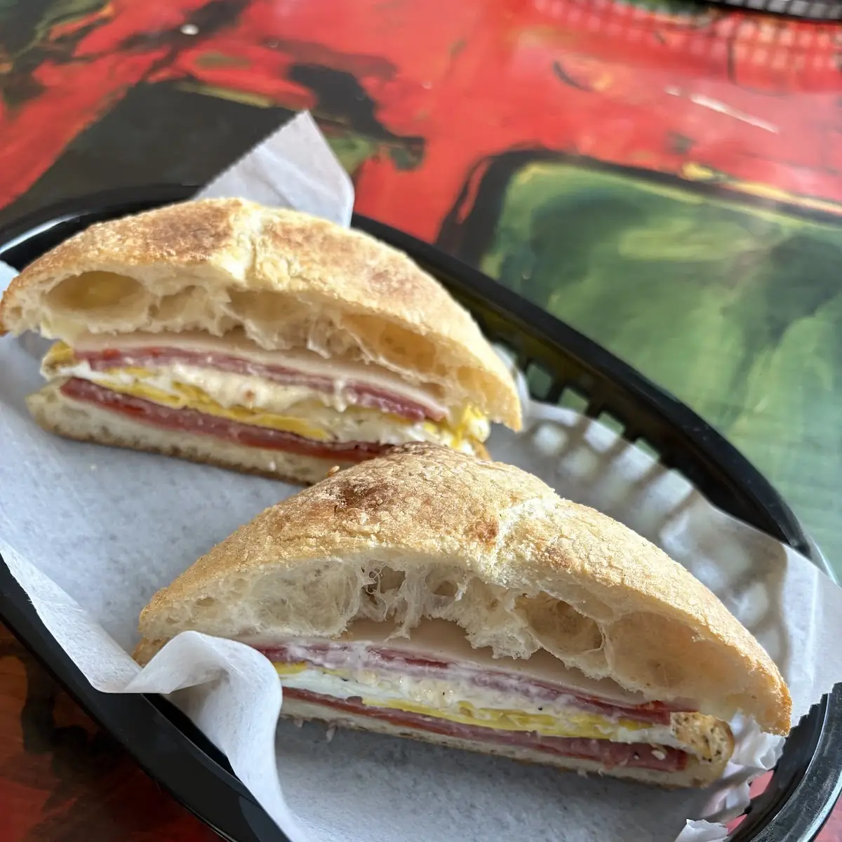 Italian Egg Sandwich on Ciabatta Bread