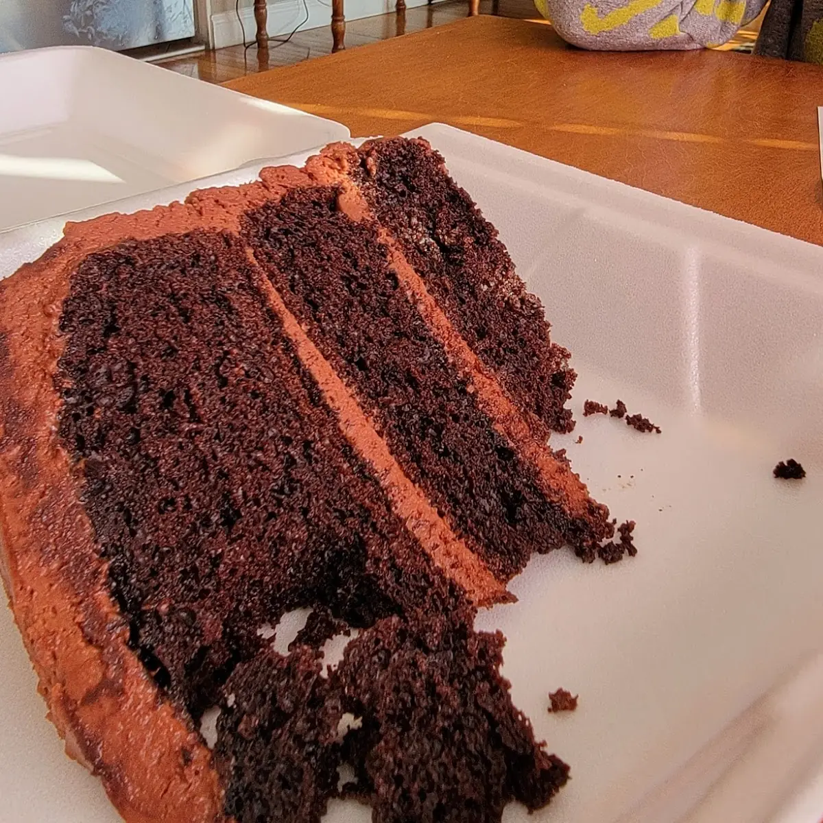 Homemade Chocolate Cake Slice