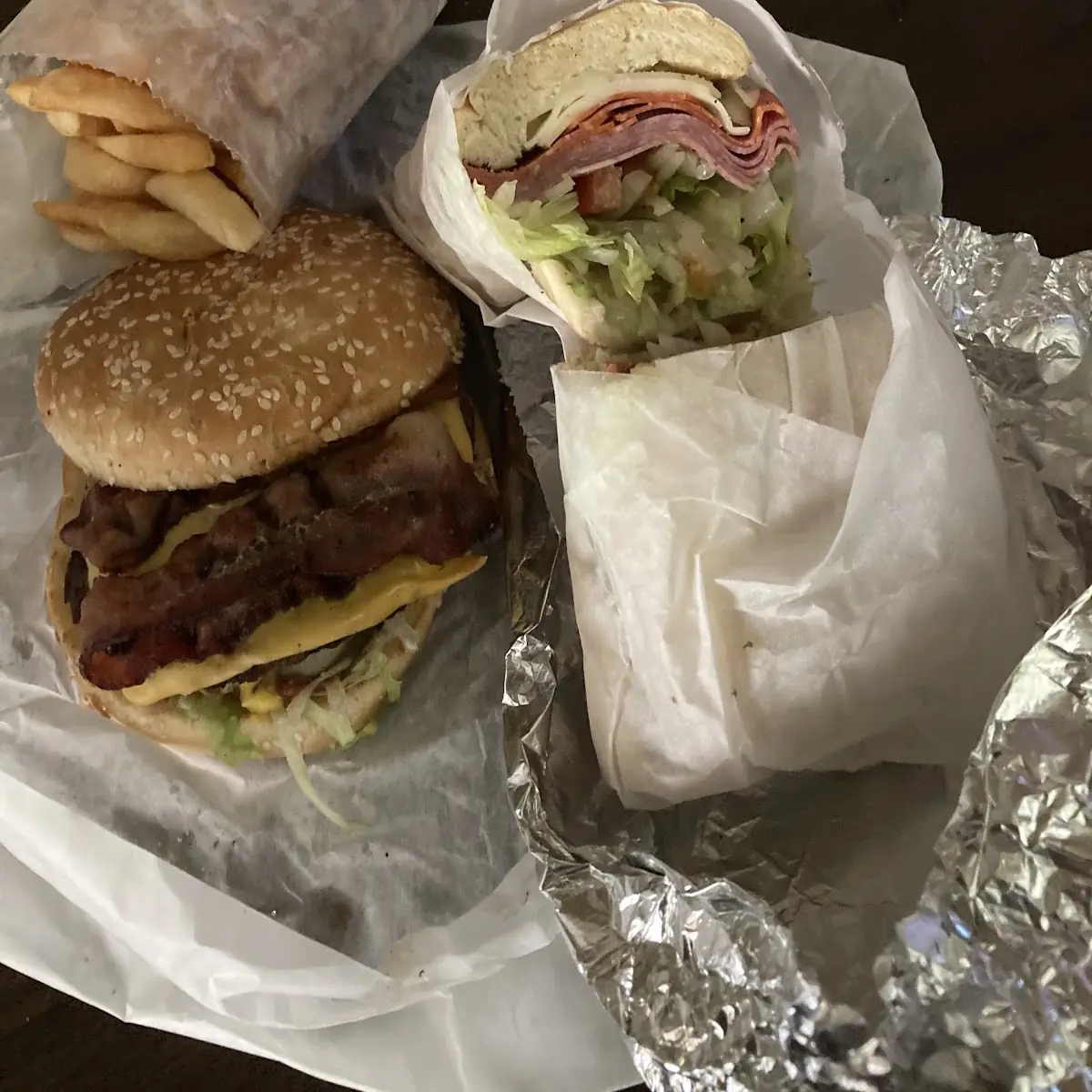 Bacon Cheeseburger and Fries