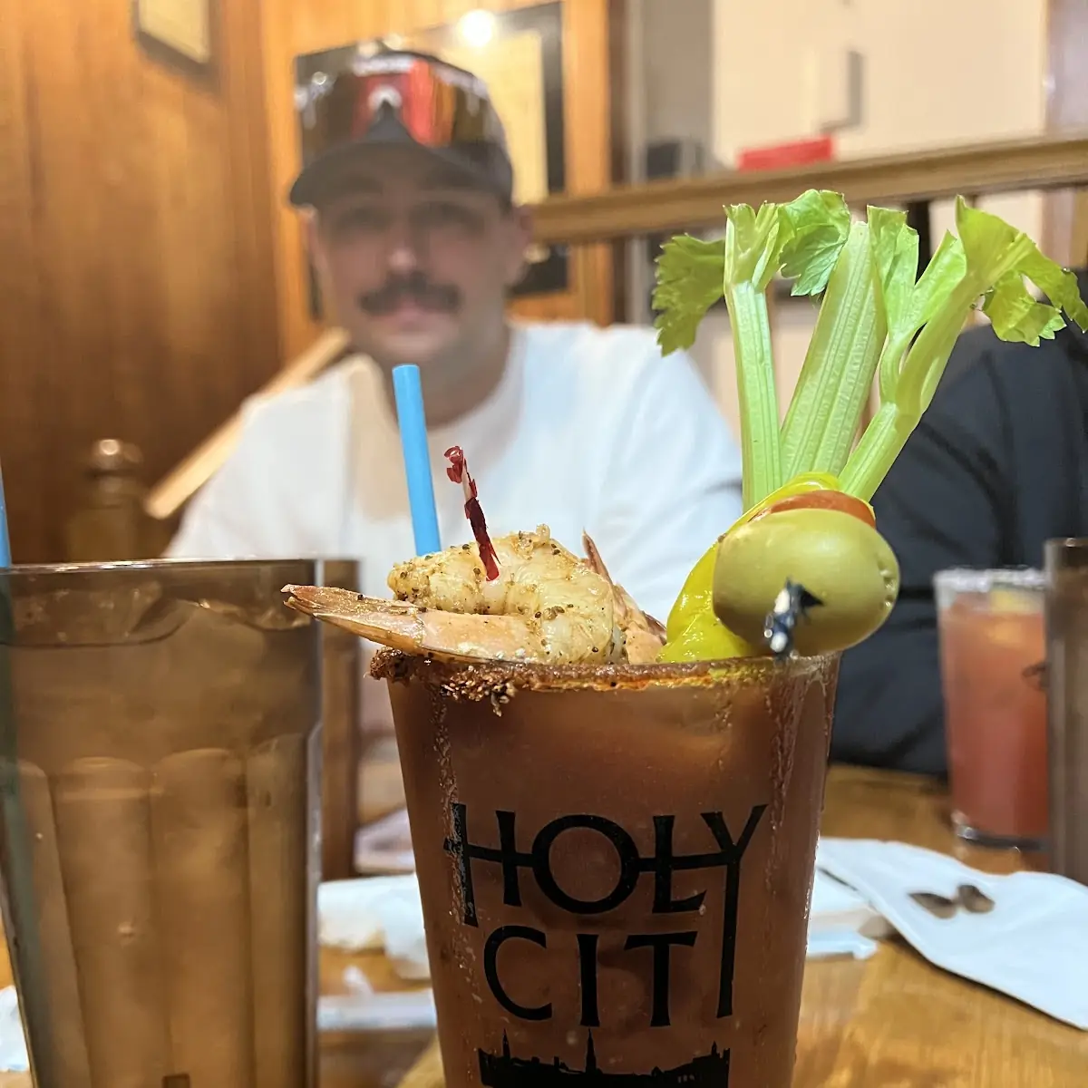 Bloody Mary Garnished with Shrimp