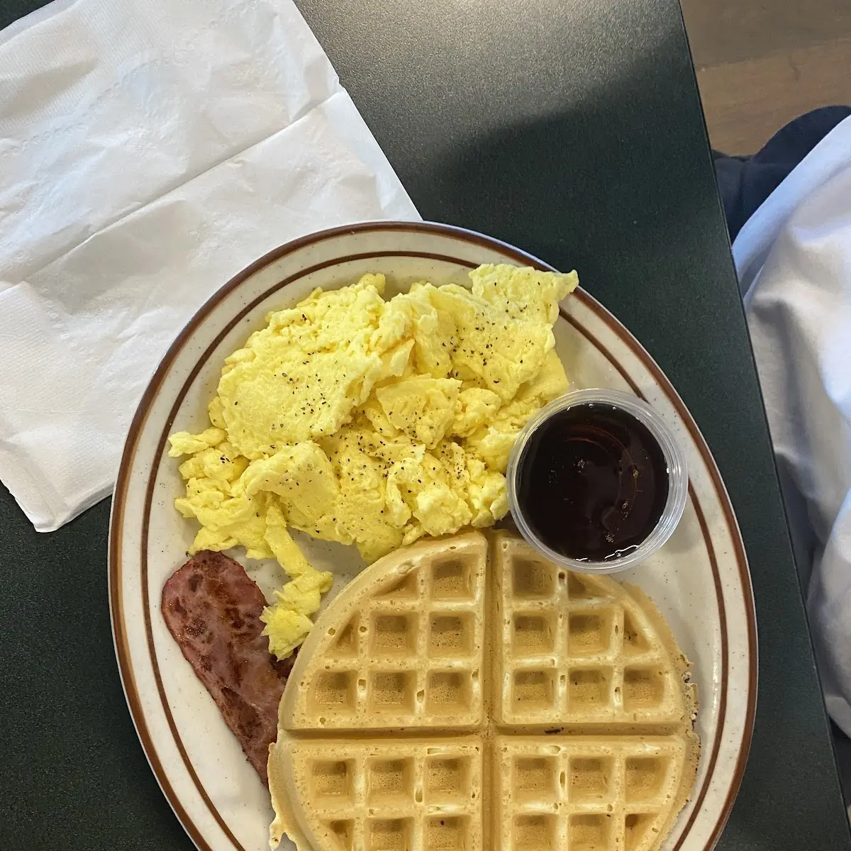 Blueberry Waffle Sausage Links Scrambled Eggs