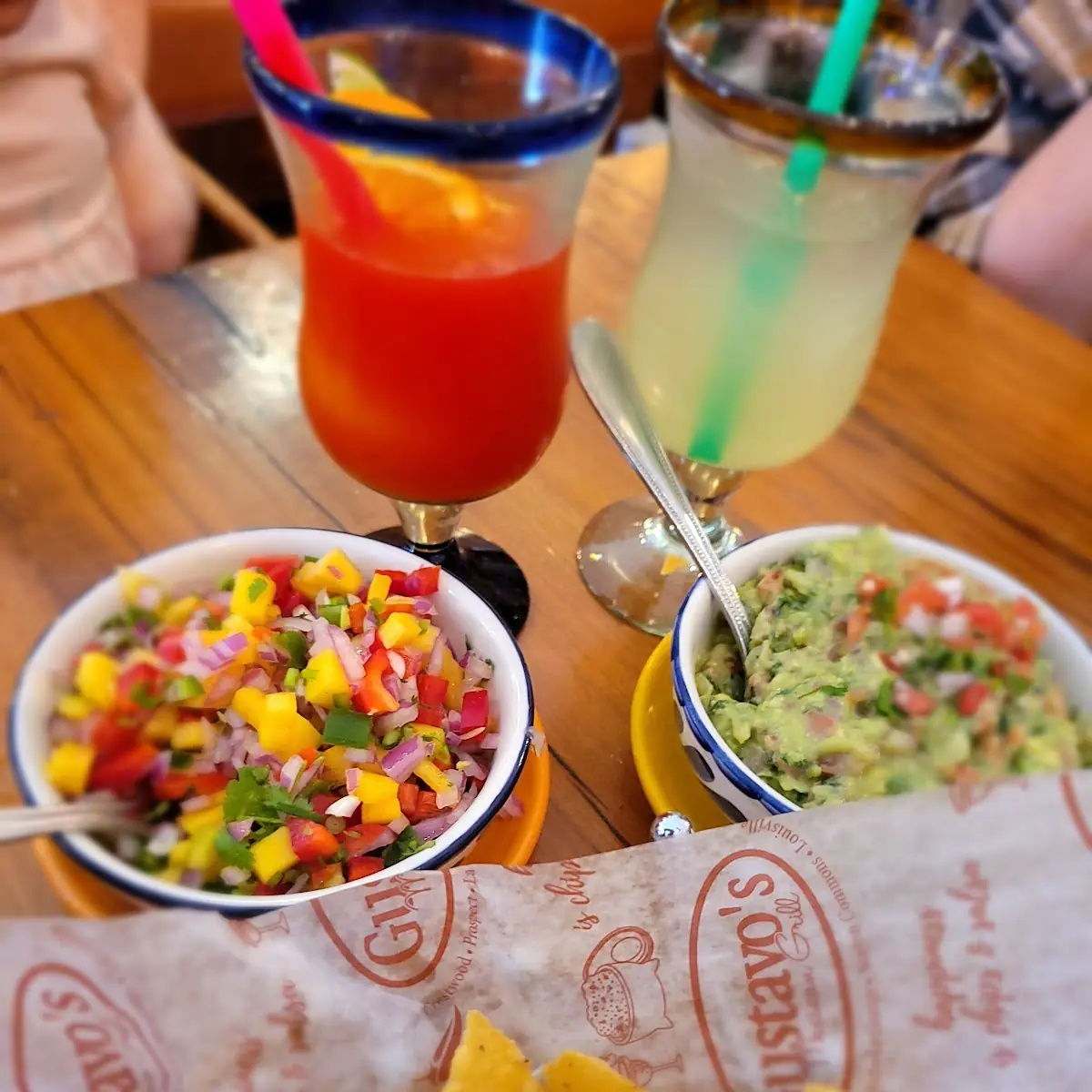 Mango Salsa Verde and Guacamole