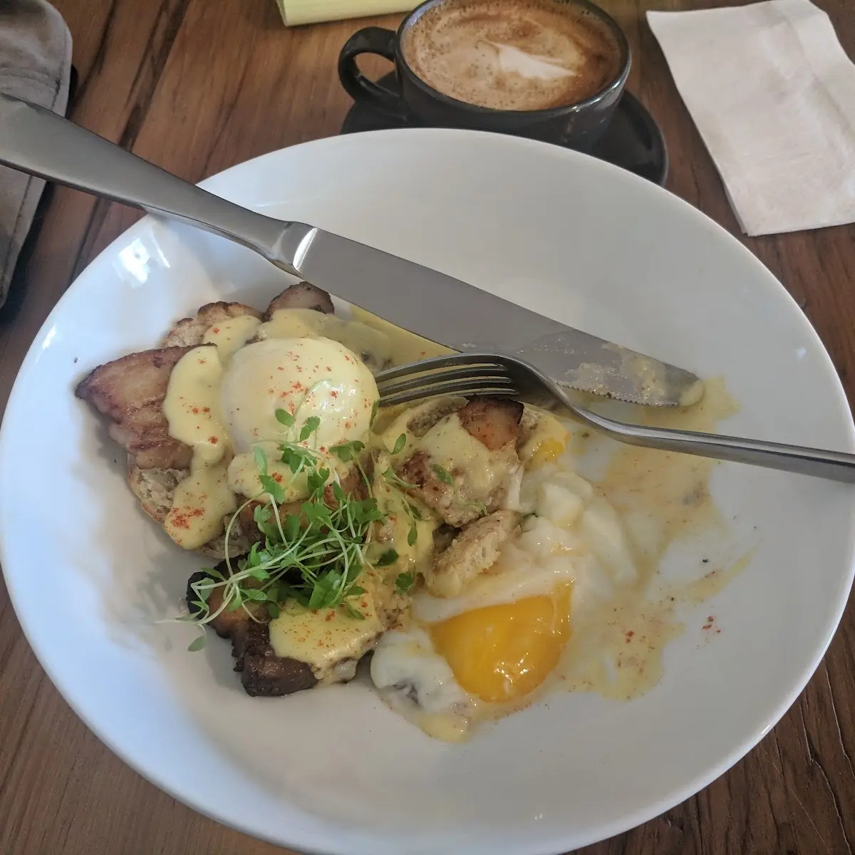 Eggs Benedict with Pork Belly