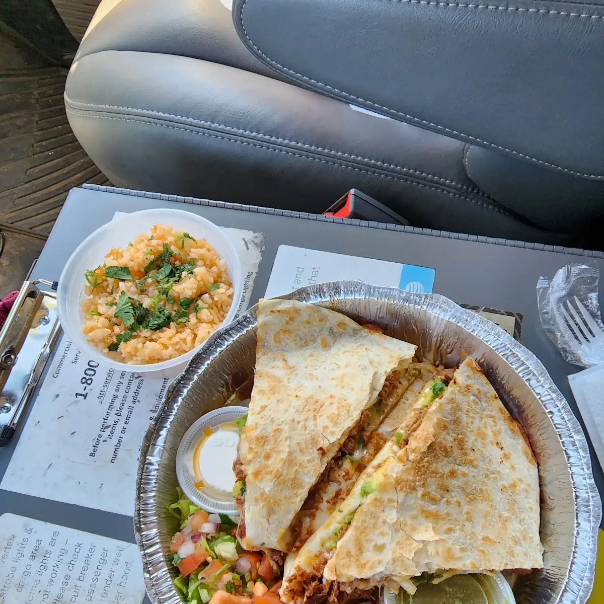 Chicken Quesadilla with a Side of Rice