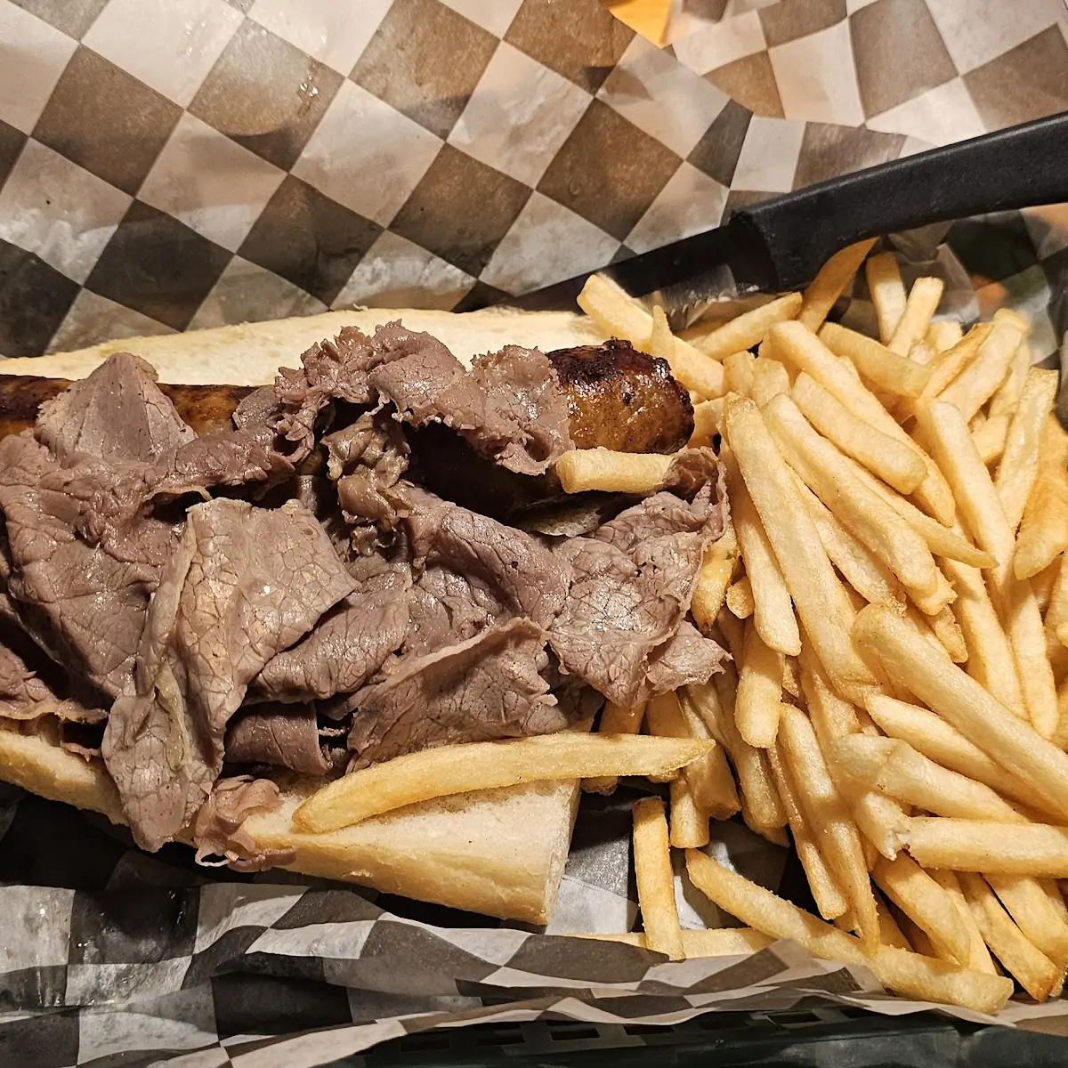 Brat Roast Beef Sandwich