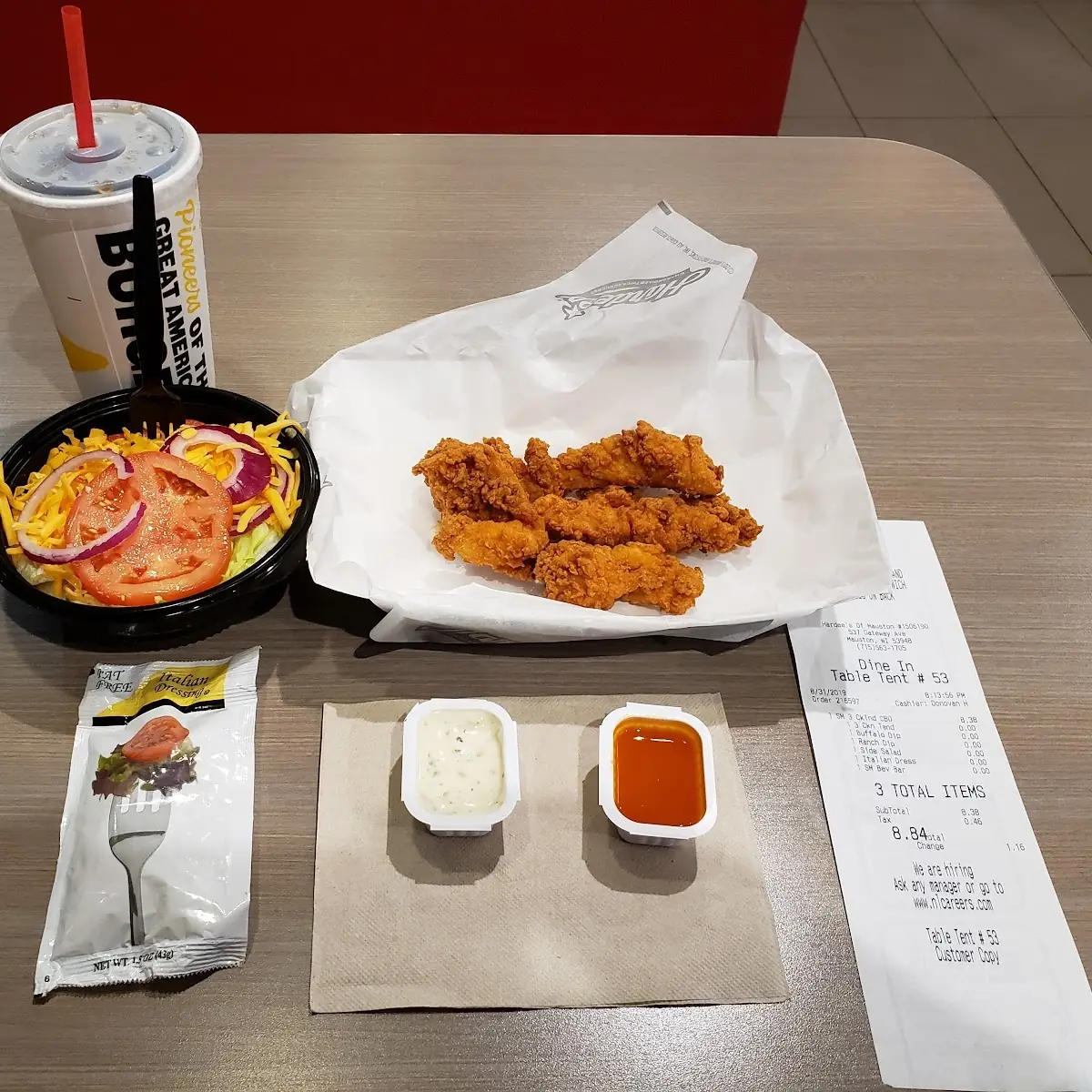 3 PC Chicken Tenders Meal with Side Salad